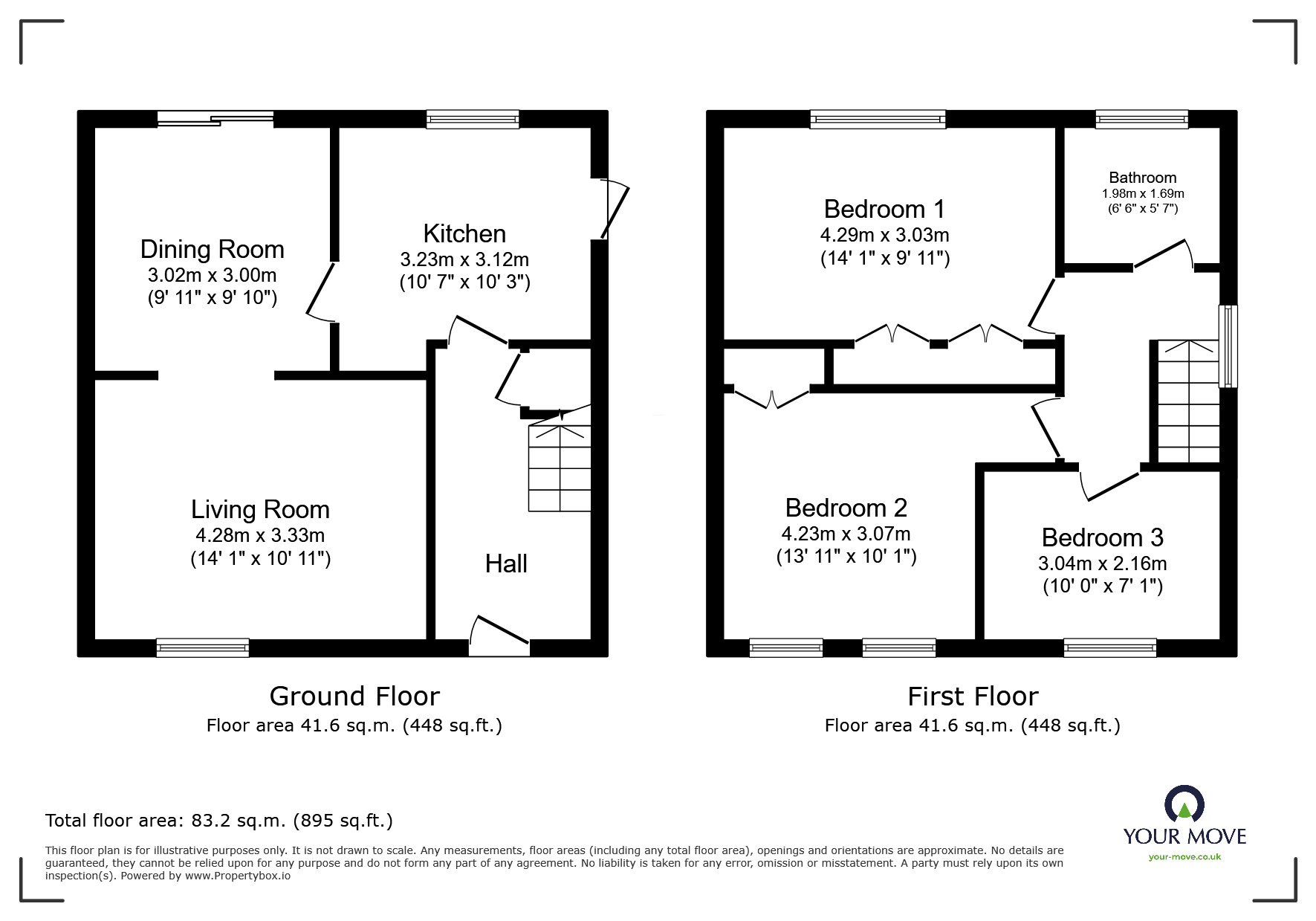 Floorplan of 3 bedroom Semi Detached House for sale, Cambridge Road, Canterbury, Kent, CT1