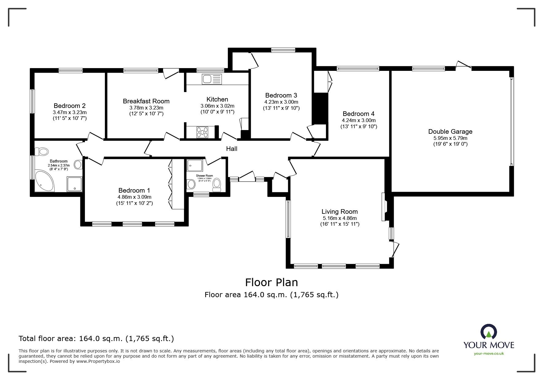 Floorplan of 3 bedroom Detached House for sale, Higham Lane, Bridge, Kent, CT4
