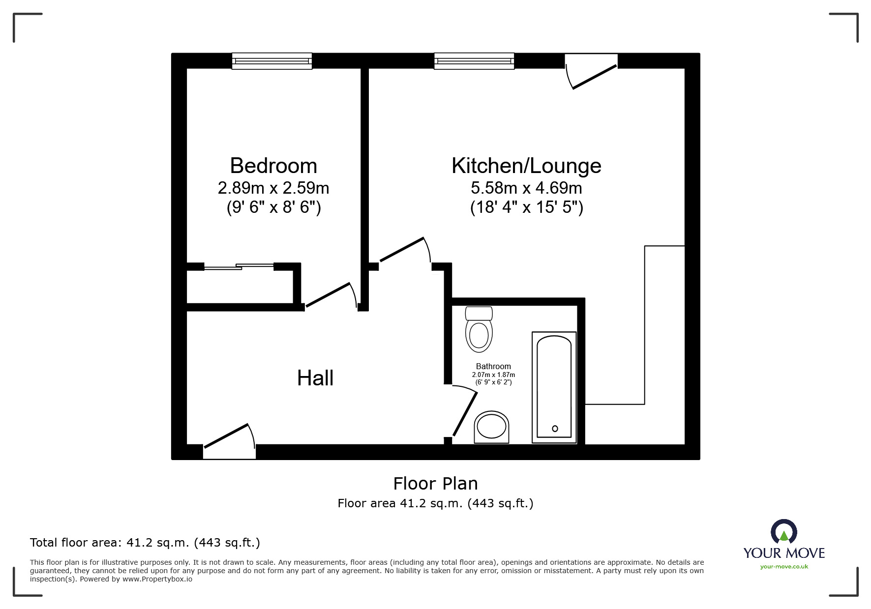 Floorplan of 1 bedroom  Flat to rent, George Roche Road, Canterbury, Kent, CT1