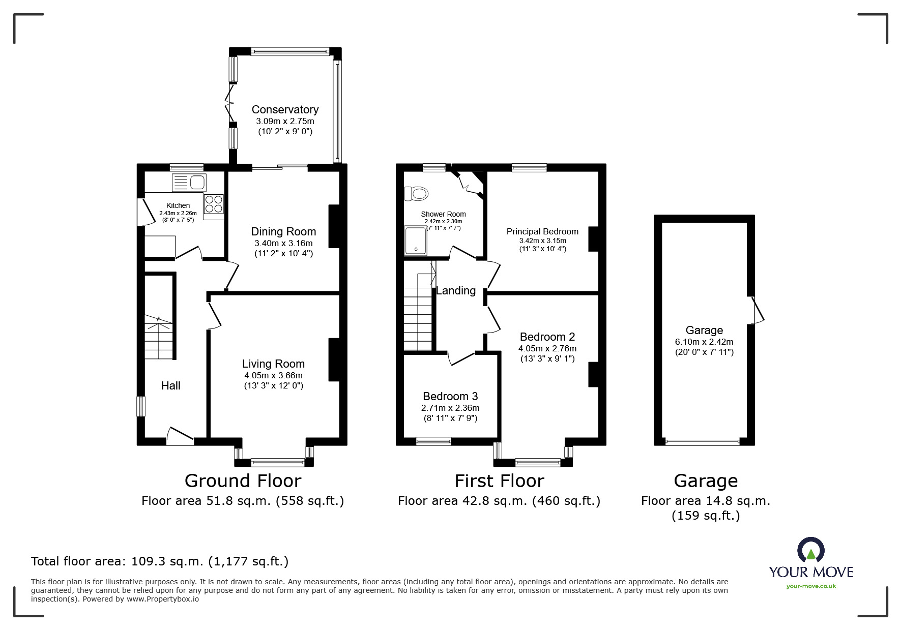 Floorplan of 3 bedroom Semi Detached House for sale, Glen Iris Avenue, Canterbury, Kent, CT2