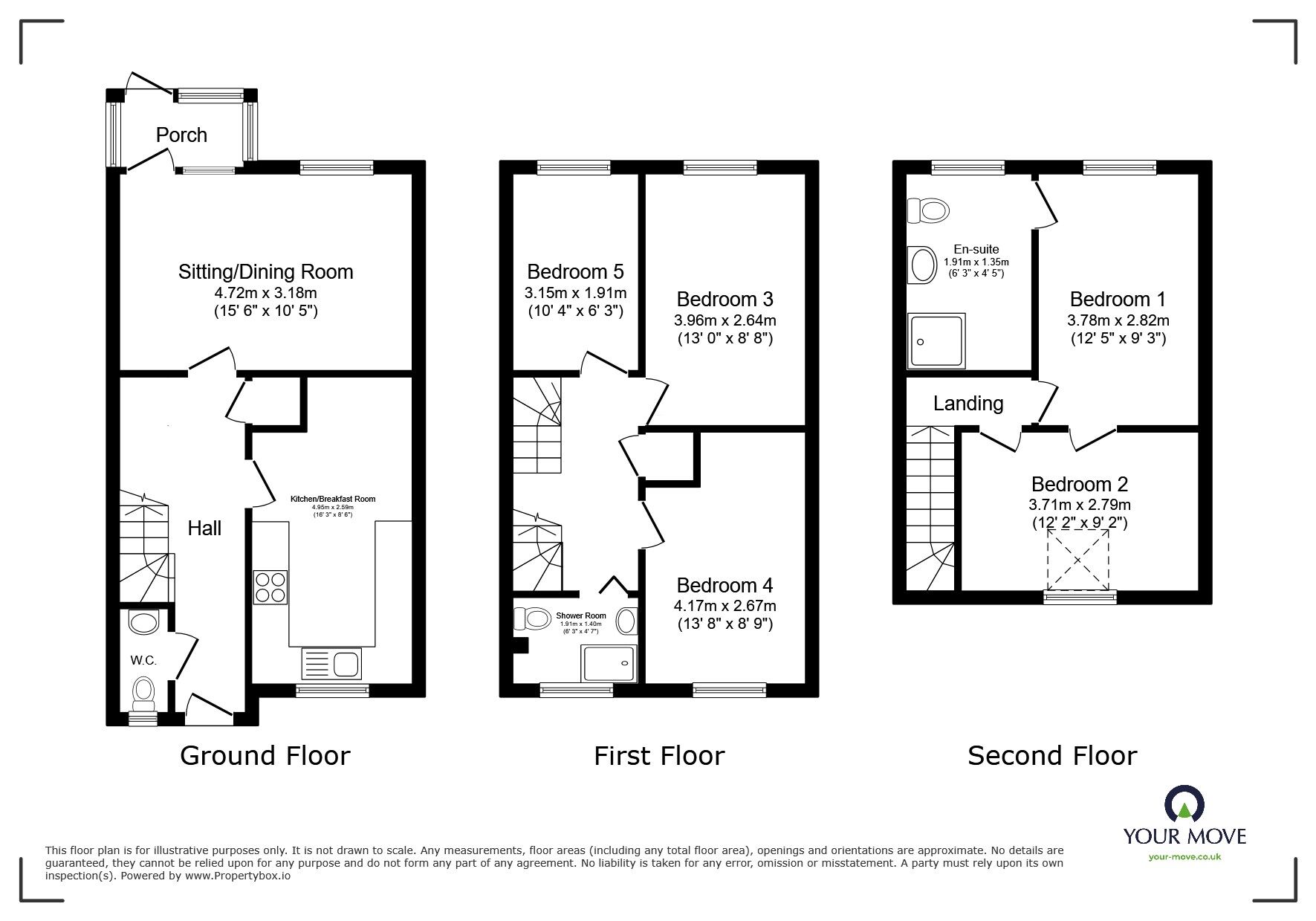 Floorplan of 5 bedroom End Terrace House for sale, Drum Major Drive, Deal, Kent, CT14