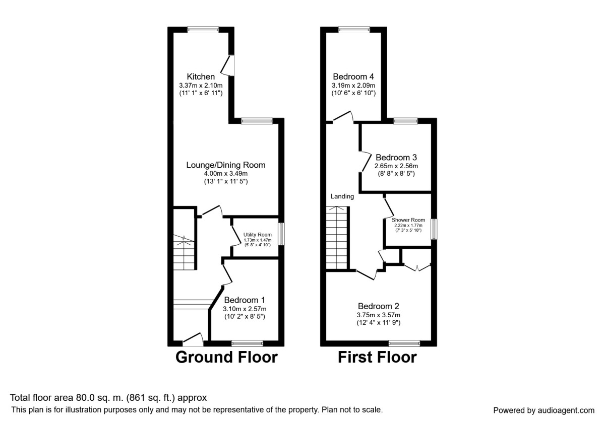 Floorplan of 4 bedroom Semi Detached House for sale, Seymour Place, Canterbury, Kent, CT1