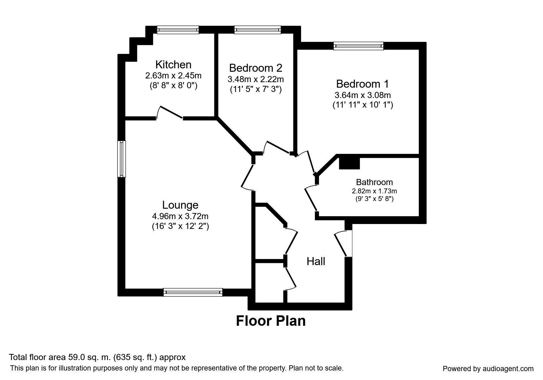Floorplan of 2 bedroom  Flat for sale, Blackthorn Road, Hersden, Kent, CT3