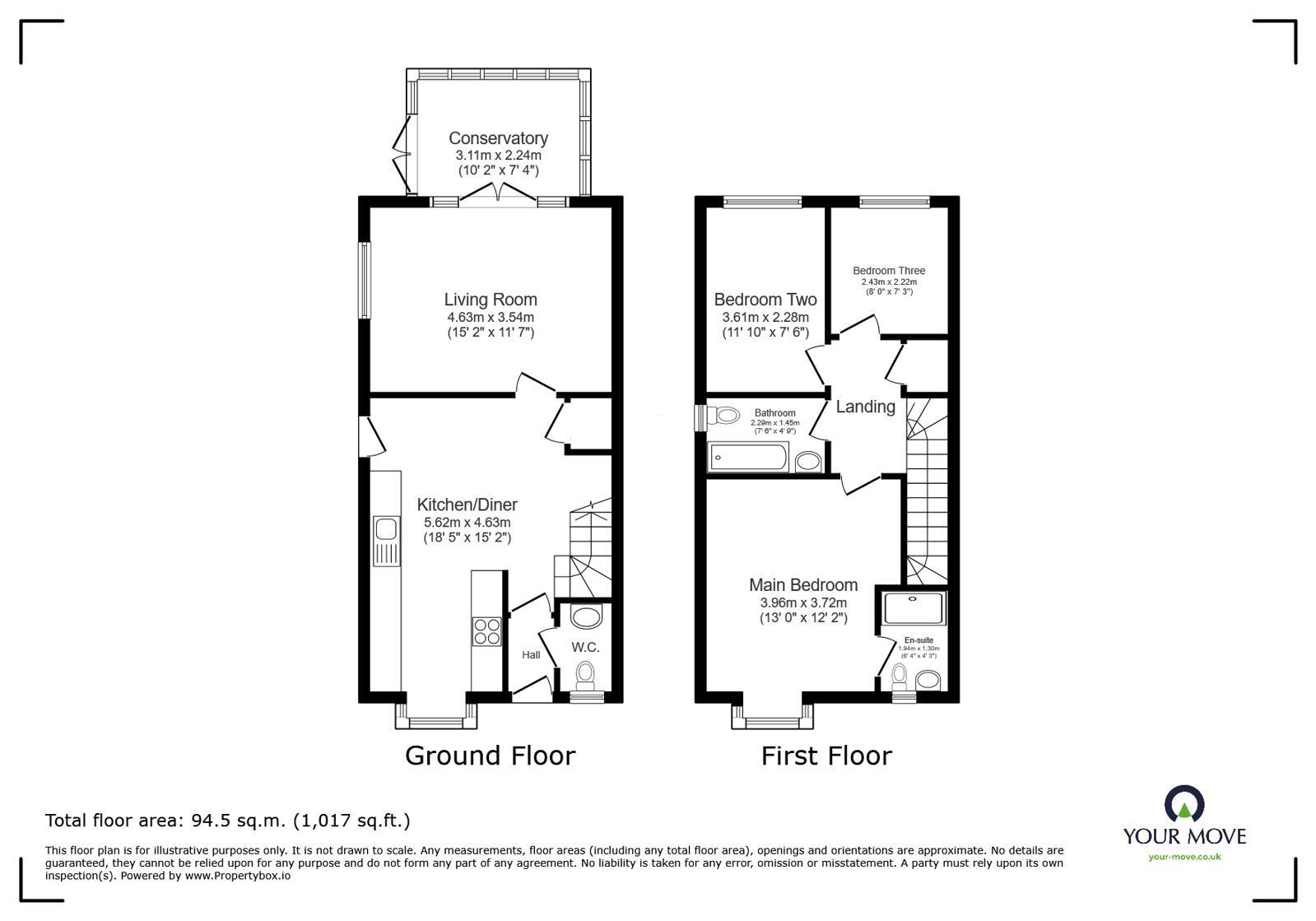 Floorplan of 3 bedroom Semi Detached House for sale, Cranmer Close, Bekesbourne, Kent, CT4