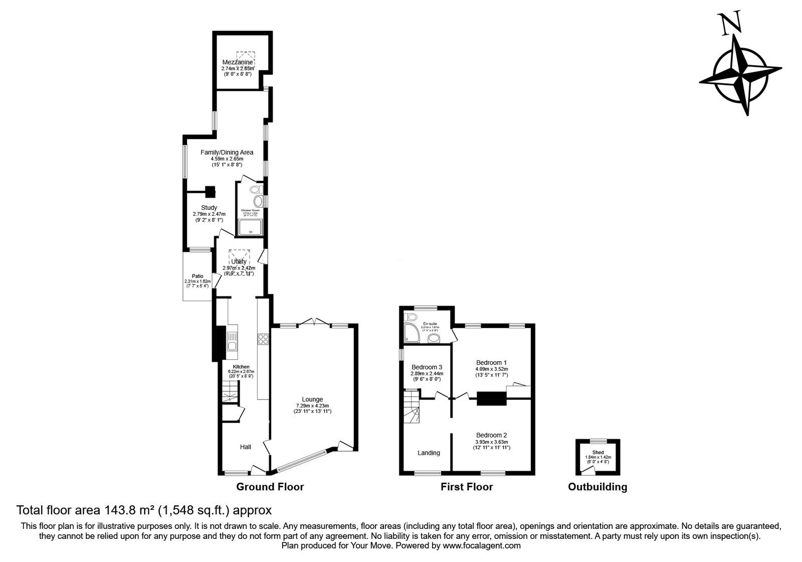 Floorplan of 3 bedroom Mid Terrace House for sale, The Street, Ash, Kent, CT3
