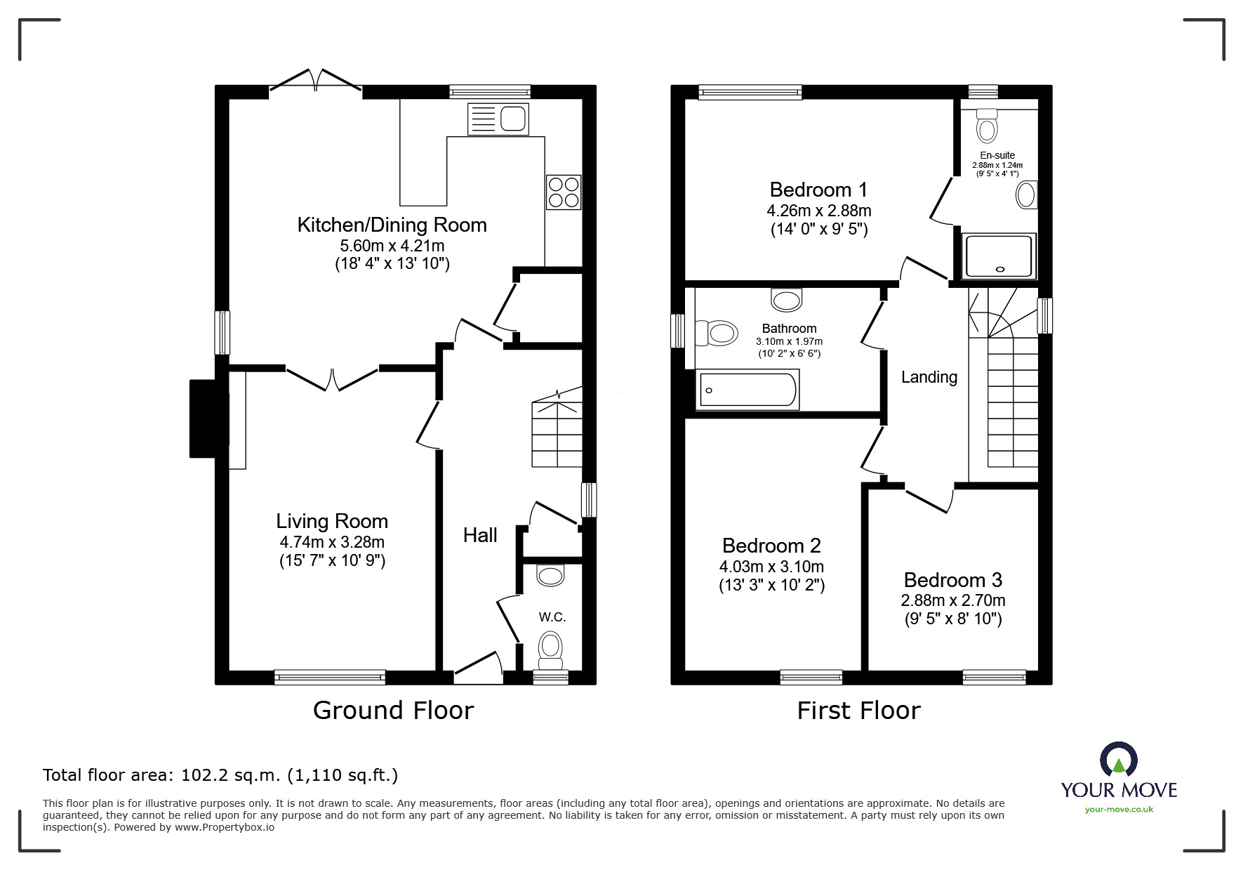 Floorplan of 4 bedroom Semi Detached House for sale, Drift Road, Aylesham, Canterbury, CT3