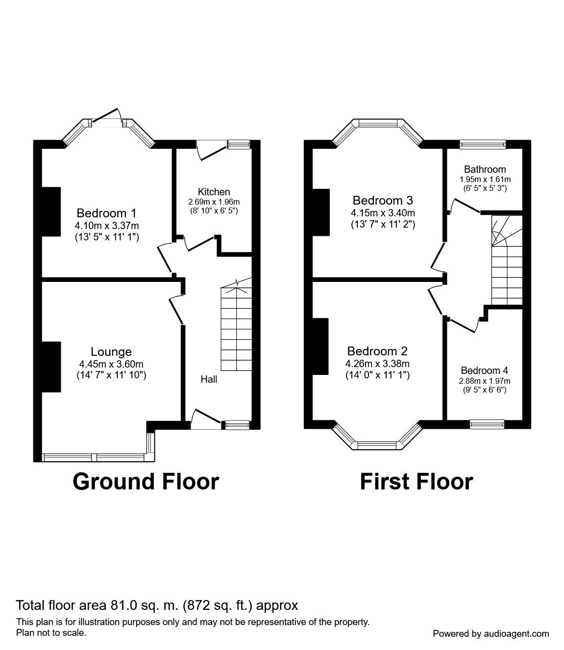 Floorplan of 3 bedroom Mid Terrace House for sale, Glenside Avenue, Canterbury, Kent, CT1