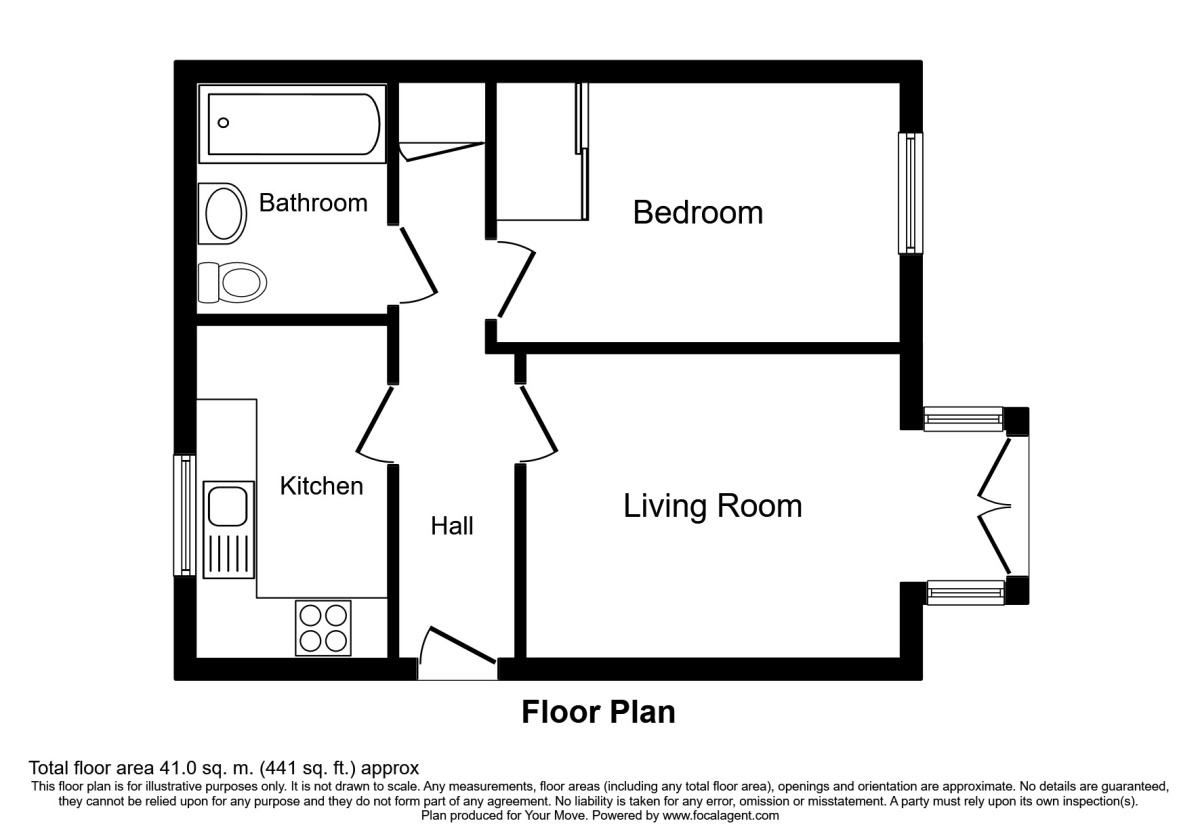 Floorplan of 1 bedroom Flat to rent, Old Watling Street, Canterbury, Kent, CT1