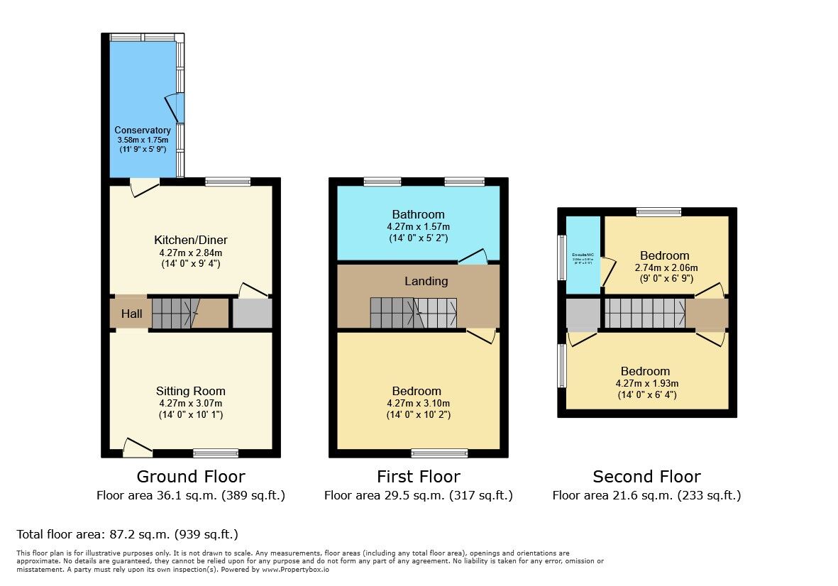 Floorplan of 3 bedroom End Terrace House for sale, Water Lane, Sturry, Kent, CT2