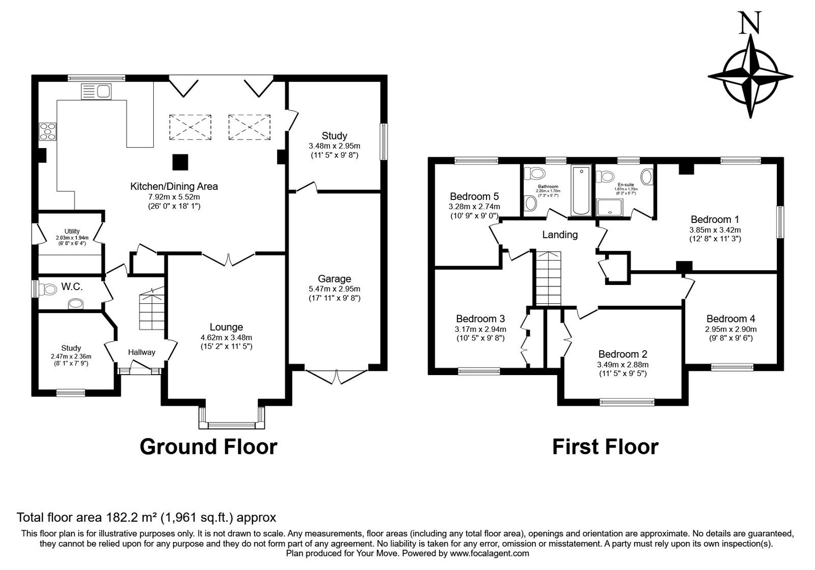 Floorplan of 5 bedroom Detached House for sale, Candlers Way, Chartham, Canterbury, CT4