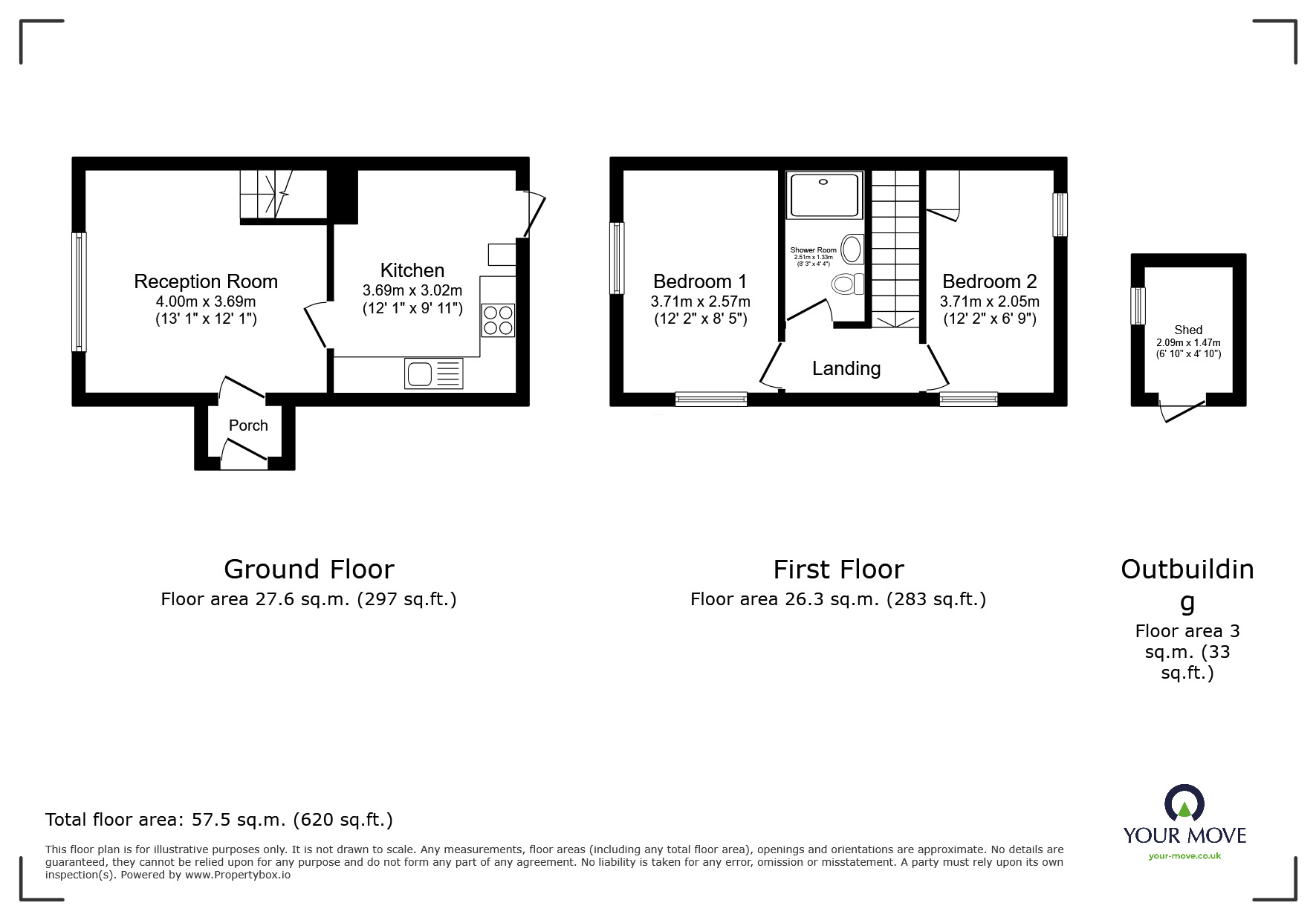 Floorplan of 2 bedroom End Terrace House for sale, Rochester Avenue, Canterbury, CT1
