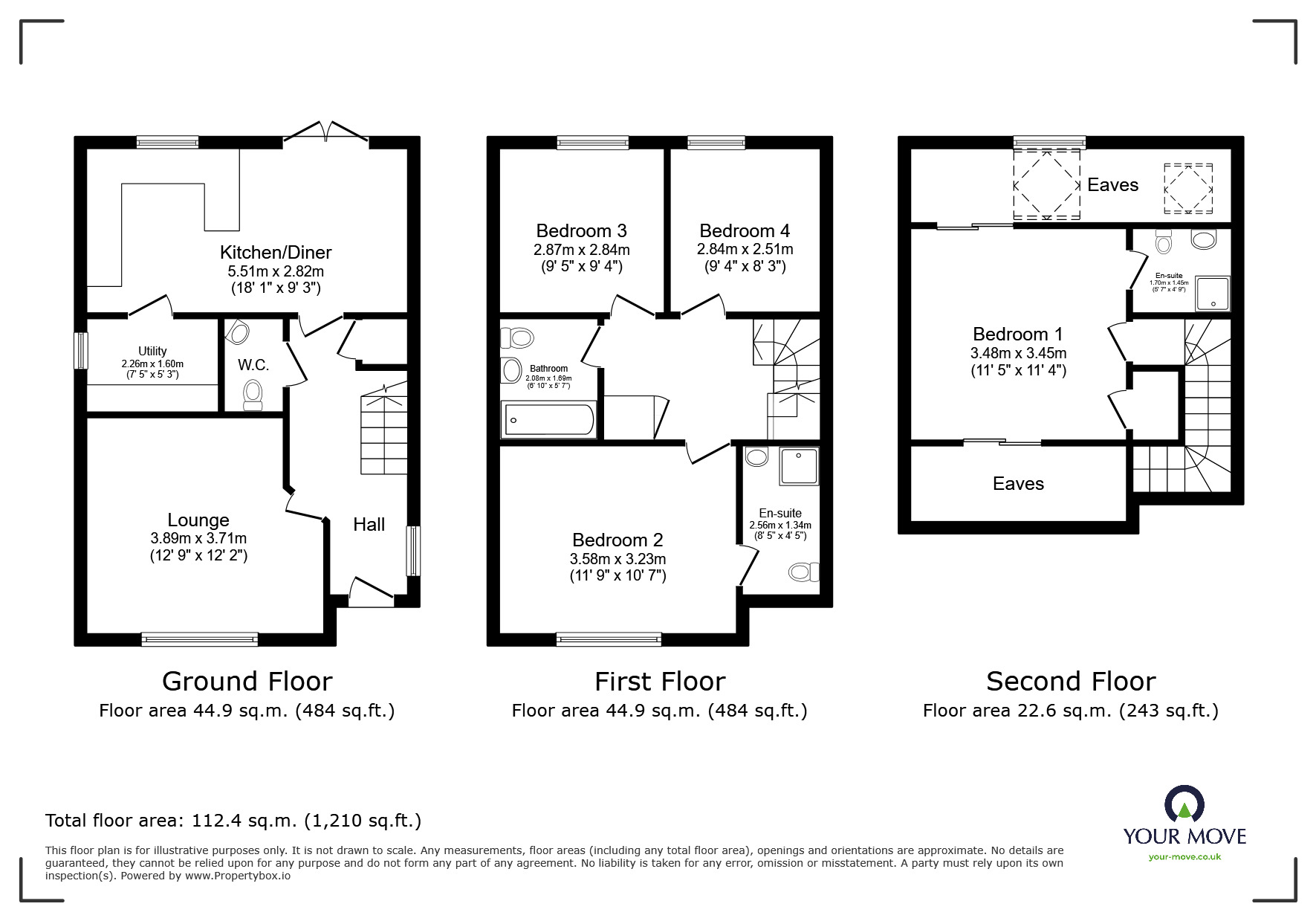 Floorplan of 4 bedroom Detached House for sale, Cordale Road, Aylesham, Kent, CT3