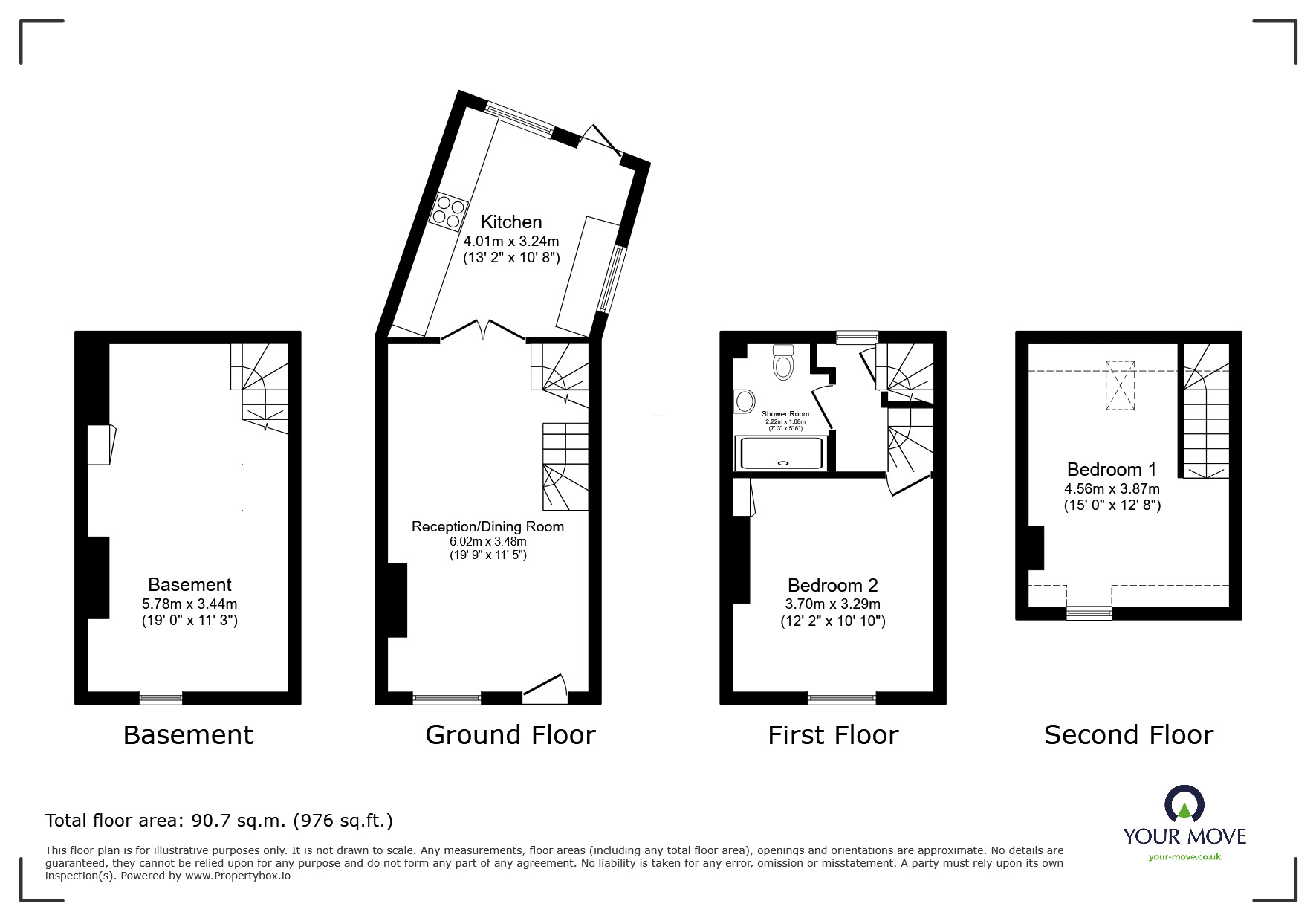 Floorplan of 2 bedroom Mid Terrace House for sale, Beer Cart Lane, Canterbury, Kent, CT1