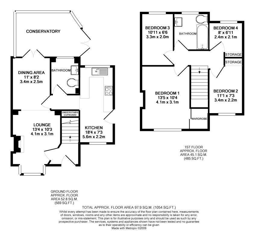 Floorplan of 4 bedroom Semi Detached House for sale, Canterbury Road, Canterbury, Kent, CT4