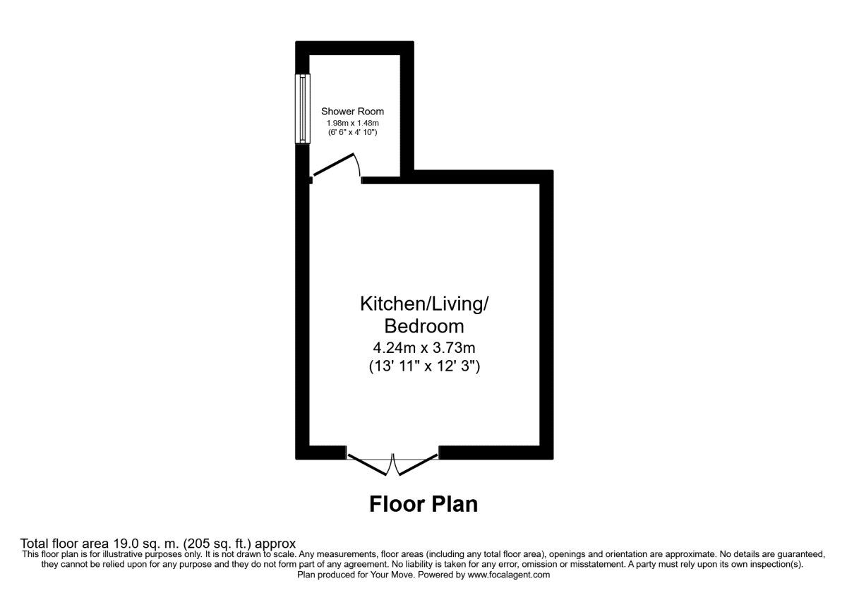 Floorplan of 1 bedroom Semi Detached Flat to rent, Stone Street, Petham, Kent, CT4