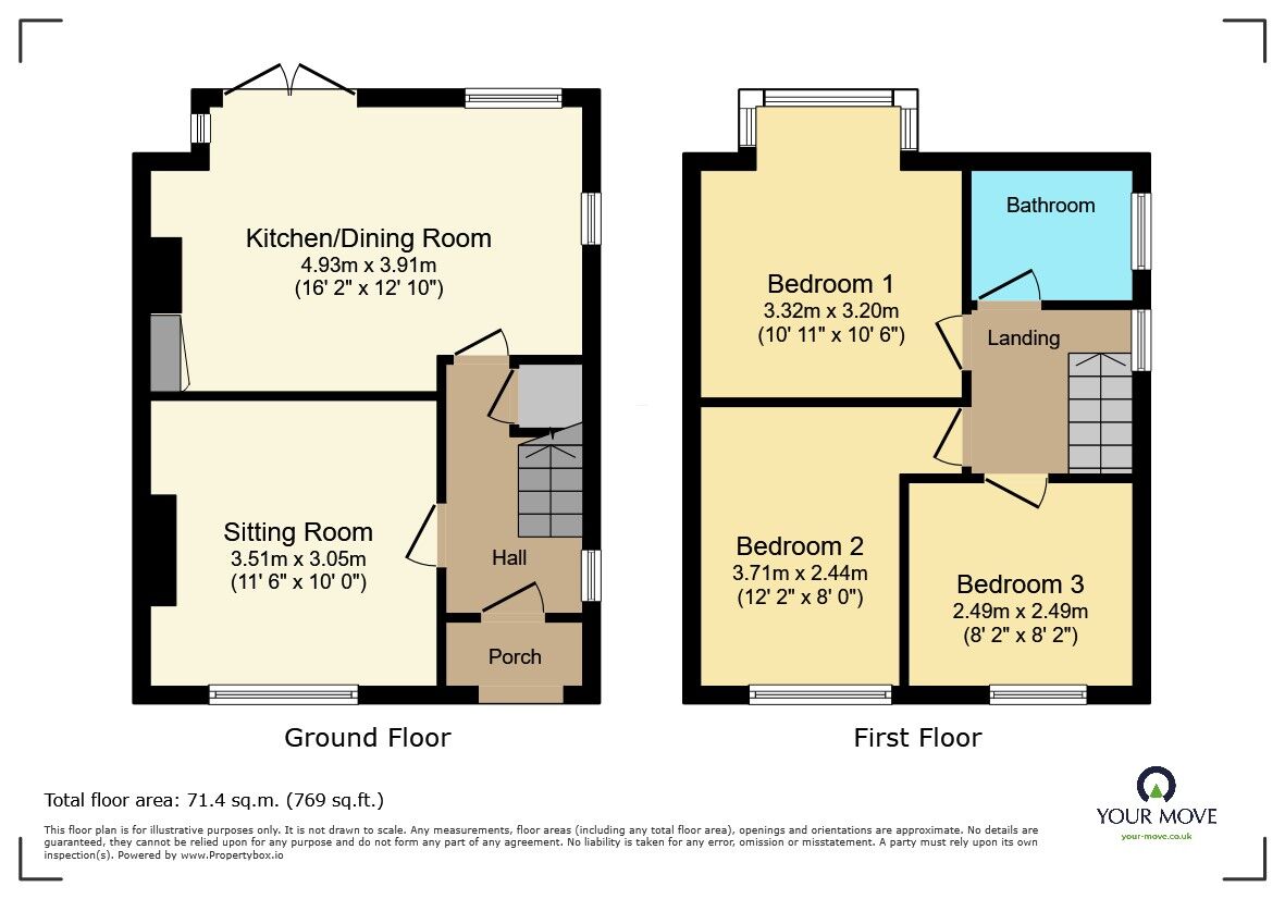 Floorplan of 3 bedroom Semi Detached House for sale, Old Park Avenue, Canterbury, Kent, CT1