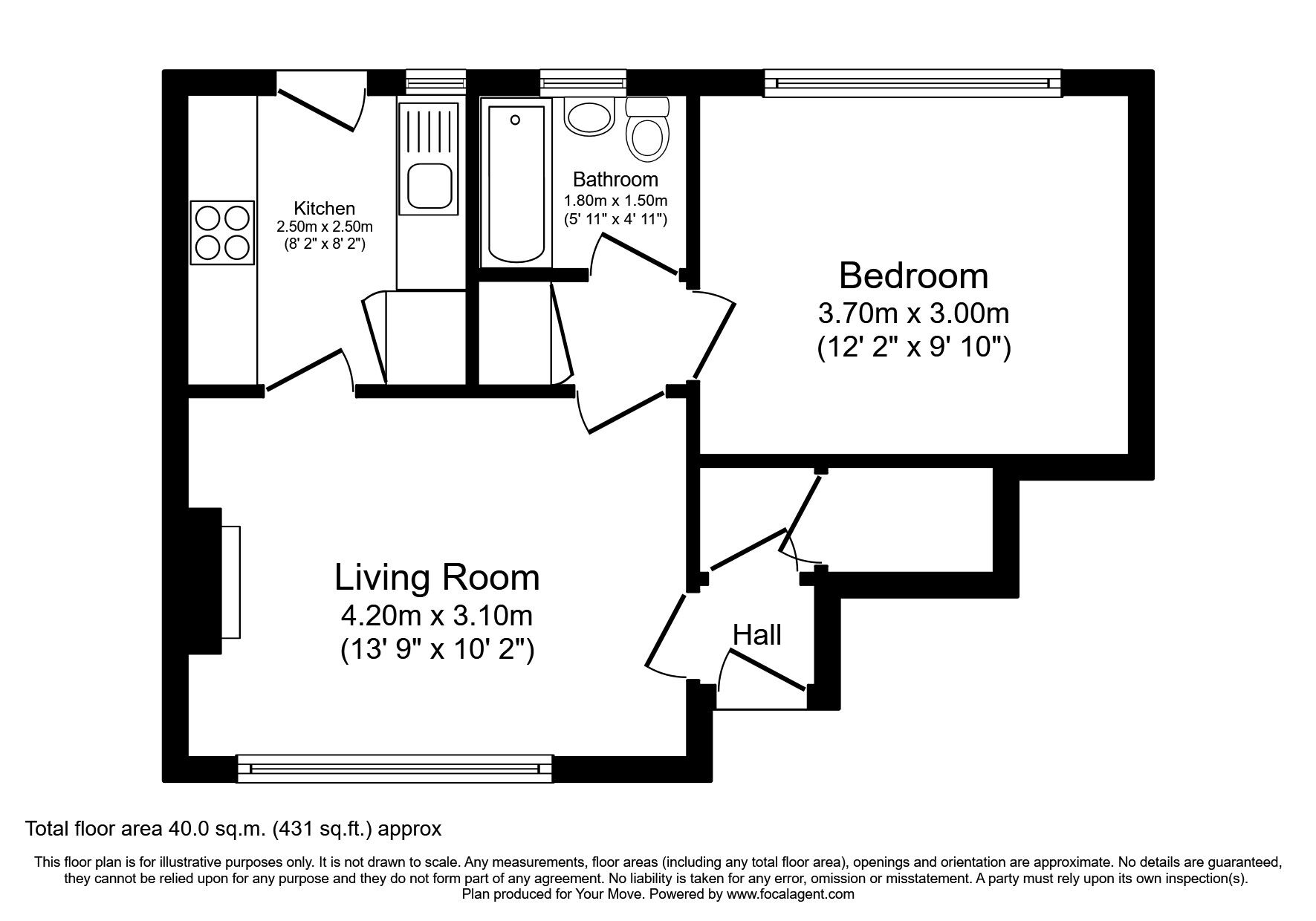 Floorplan of 1 bedroom  Flat to rent, Briery Grove, Carlisle, CA2