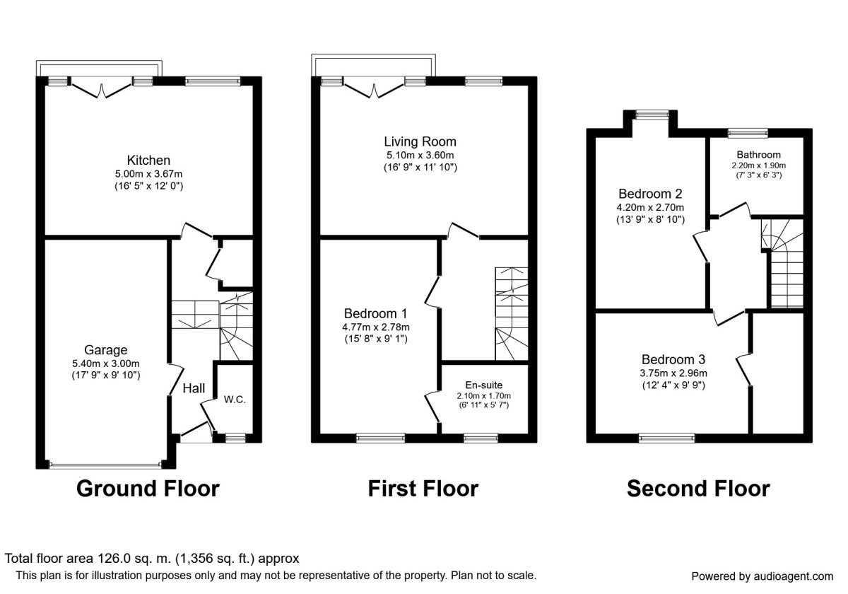 Floorplan of 3 bedroom Mid Terrace House to rent, St. Josephs Gardens, Carlisle, CA1