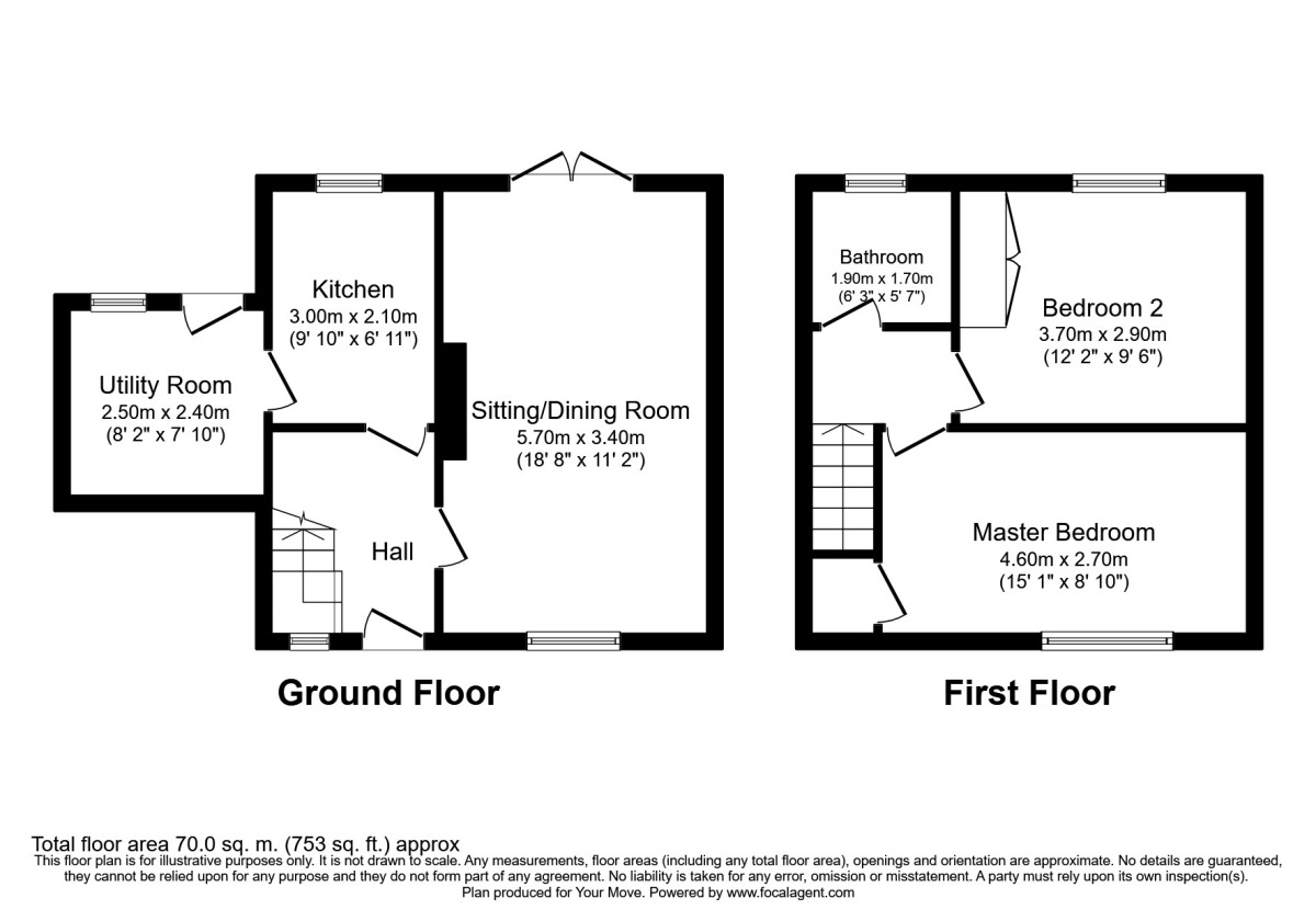 Floorplan of 2 bedroom Semi Detached House to rent, Carlisle, Carlisle, CA2