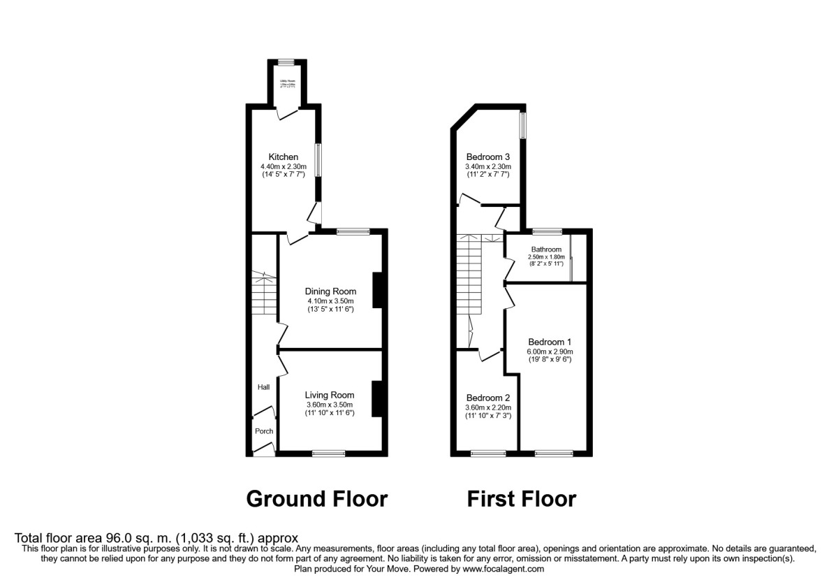 Floorplan of 3 bedroom Mid Terrace House to rent, Richardson Street, Carlisle, CA2