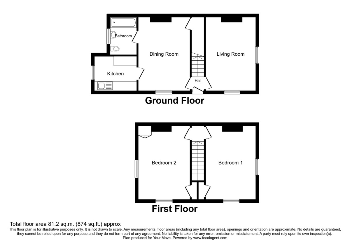 Floorplan of 2 bedroom Mid Terrace House to rent, Ruthella Street, Carlisle, CA2