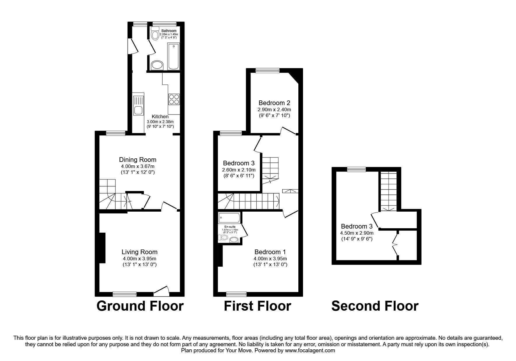 Floorplan of 4 bedroom Mid Terrace House to rent, Ruthella Street, Carlisle, Cumbria, CA2