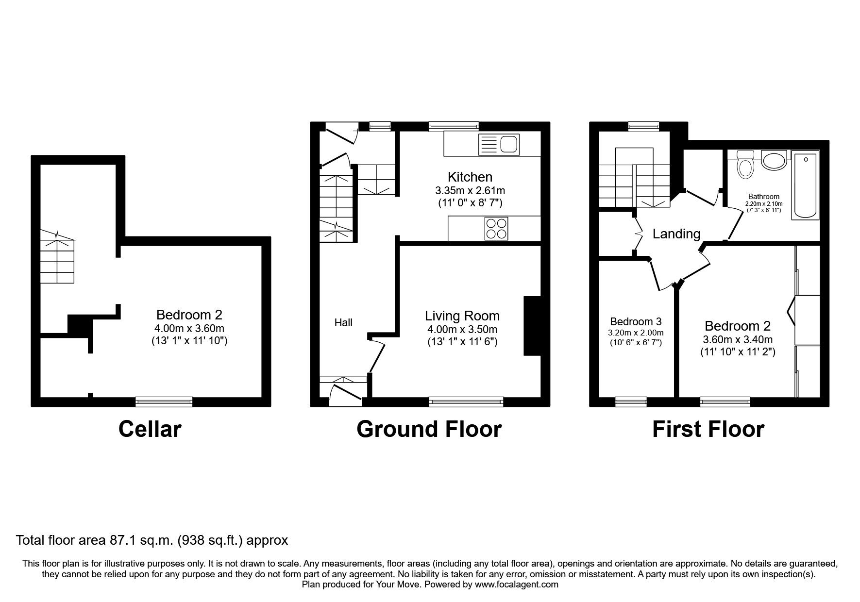 Floorplan of 2 bedroom Mid Terrace House to rent, Cecil Street, Carlisle, Cumbria, CA1