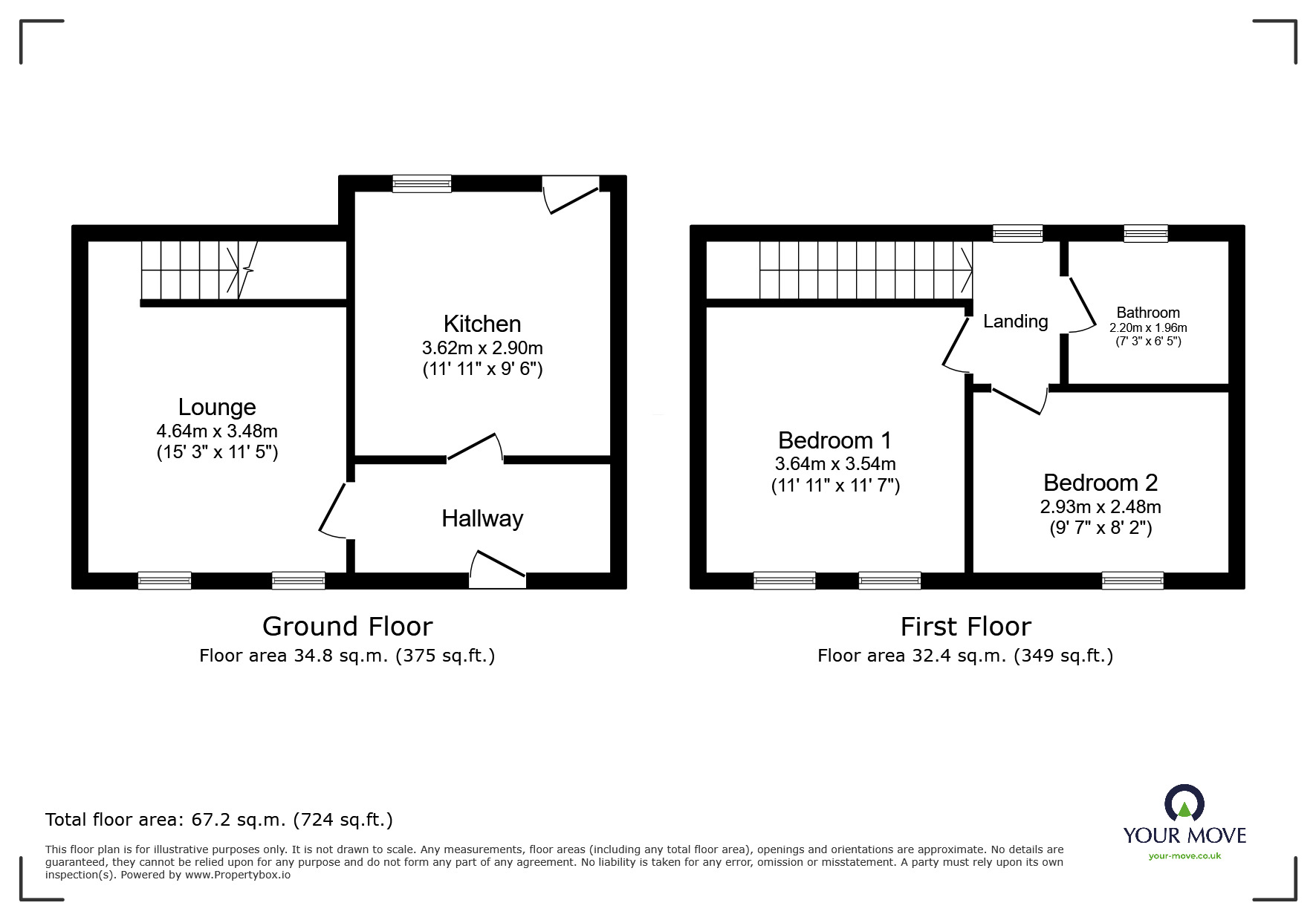 Floorplan of 2 bedroom Mid Terrace House to rent, Oakleigh Way, Carlisle, Cumbria, CA1