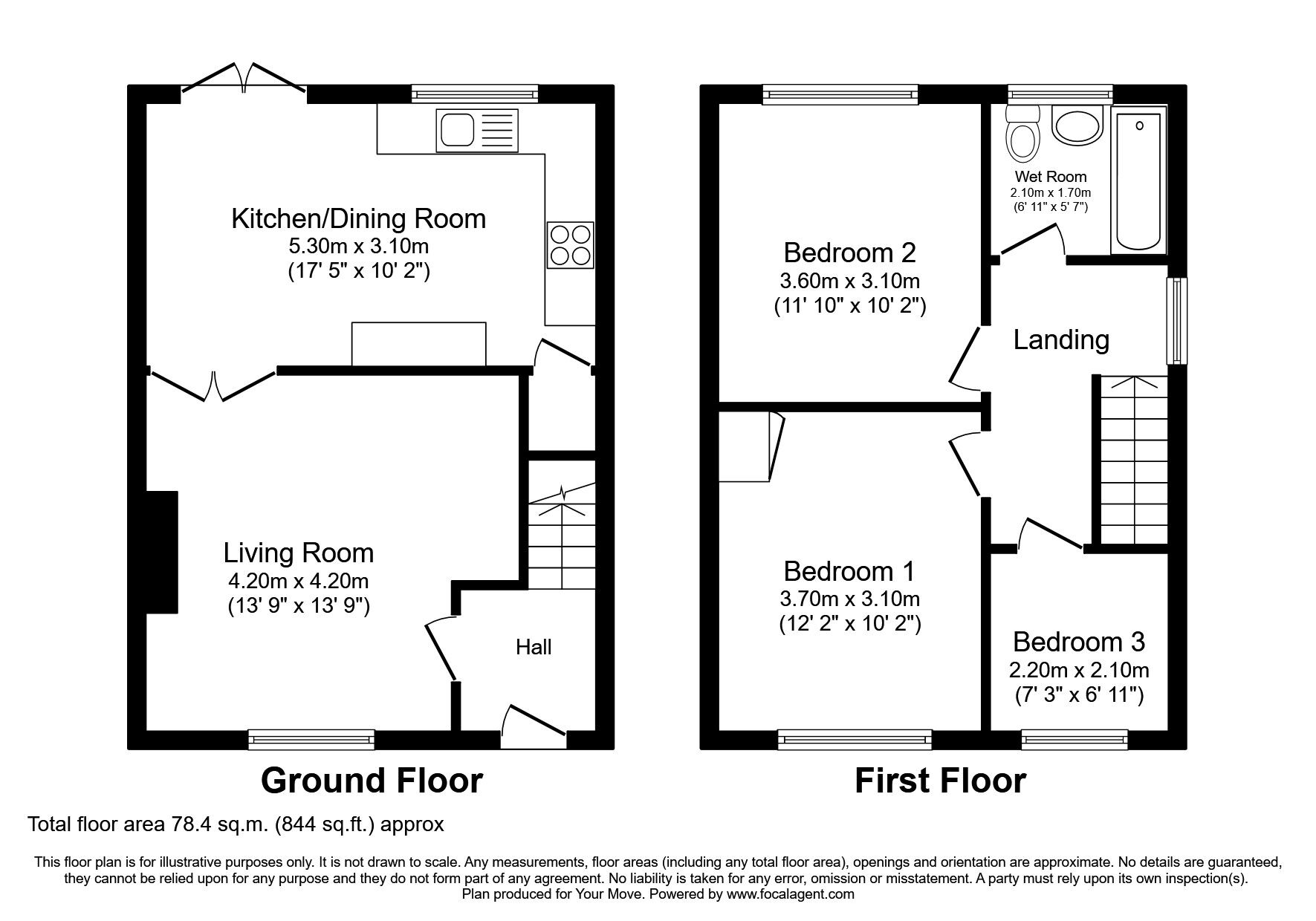 Floorplan of 3 bedroom Semi Detached House to rent, Stonehouse Park, Thursby, Cumbria, CA5