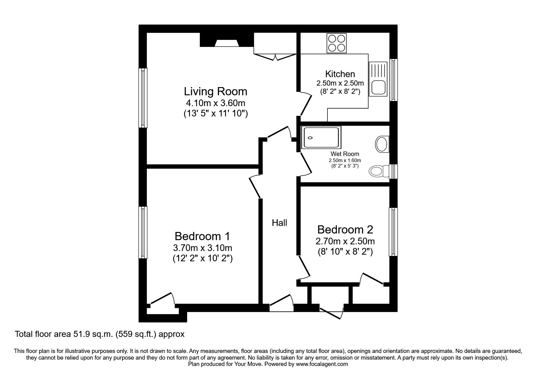 Floorplan of 2 bedroom Flat to rent, Carliol Drive, Carlisle, Cumbria, CA1