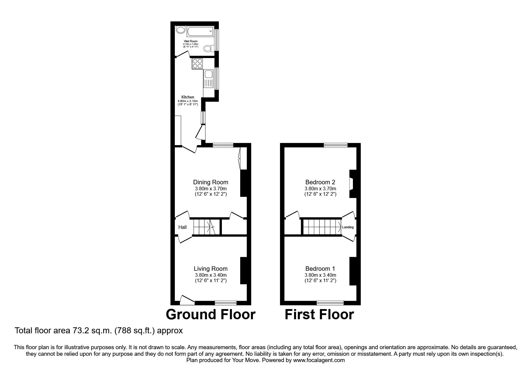 Floorplan of 2 bedroom Mid Terrace House for sale, Garfield Street, Carlisle, CA2
