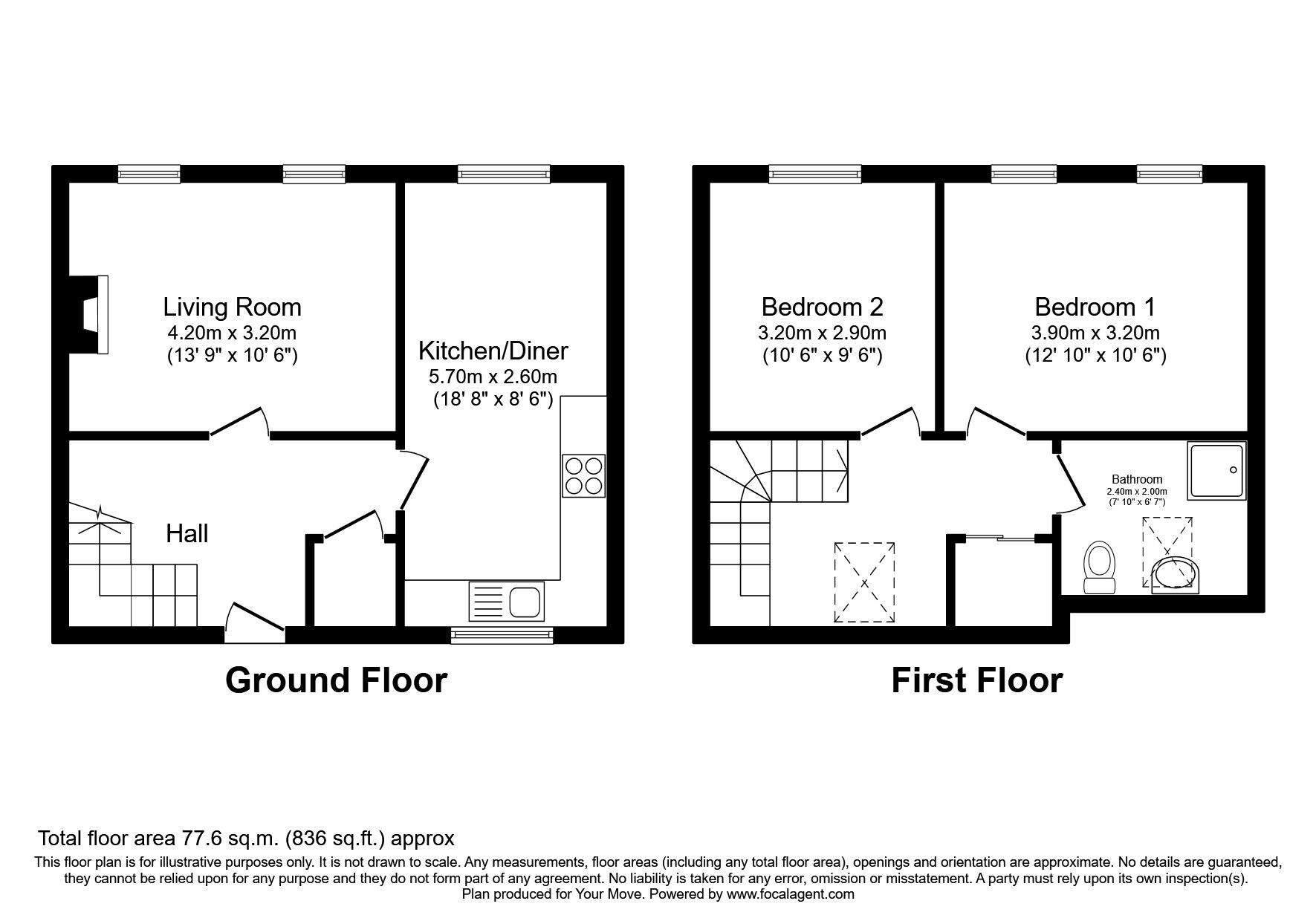Floorplan of 2 bedroom  Flat for sale, Hodgsons Court, Scotch Street, Carlisle, CA3