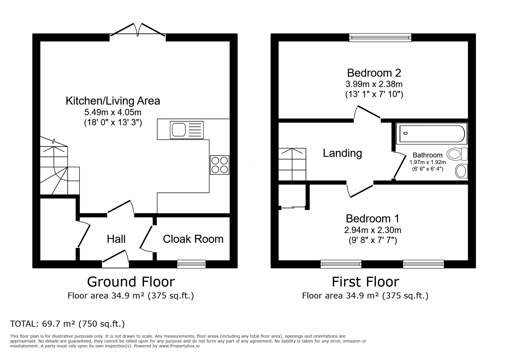 Floorplan of 2 bedroom Semi Detached House for sale, Swann Lane, Carlisle, CA1