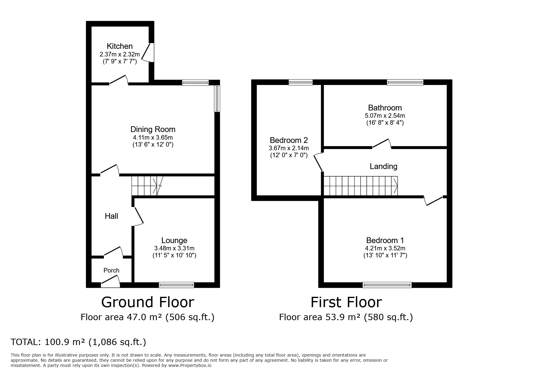 Floorplan of 2 bedroom Mid Terrace House to rent, South Western Terrace, Carlisle, Cumberland, CA2