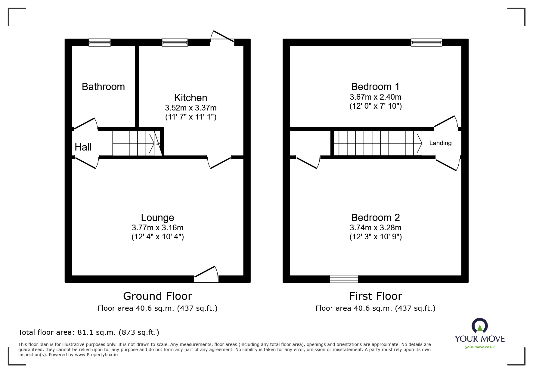 Floorplan of 2 bedroom Mid Terrace House to rent, Priory Road, Carlisle, Cumbria, CA2