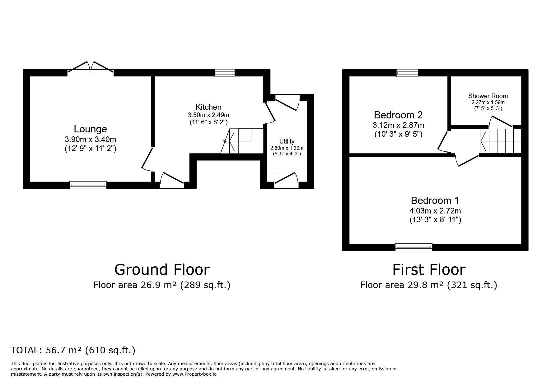Floorplan of 2 bedroom Mid Terrace House to rent, Beverley Rise, Carlisle, Cumbria, CA1