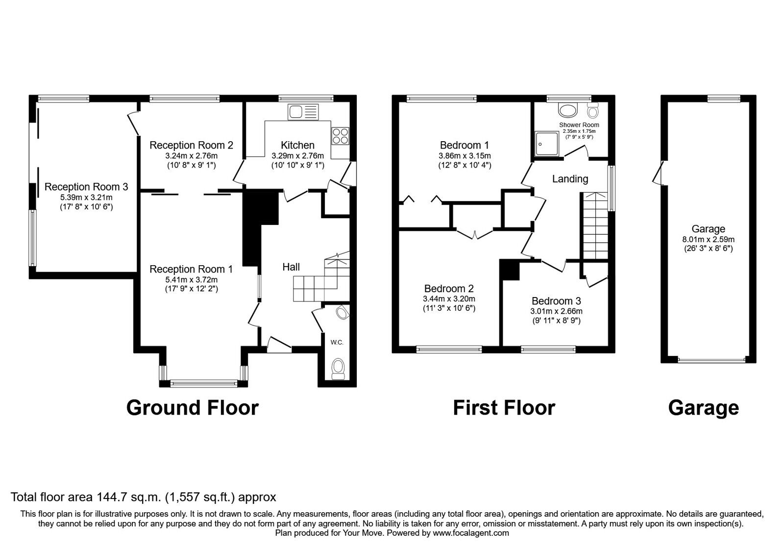 Floorplan of 3 bedroom Detached House for sale, Netherby Drive, Carlisle, Cumbria, CA3