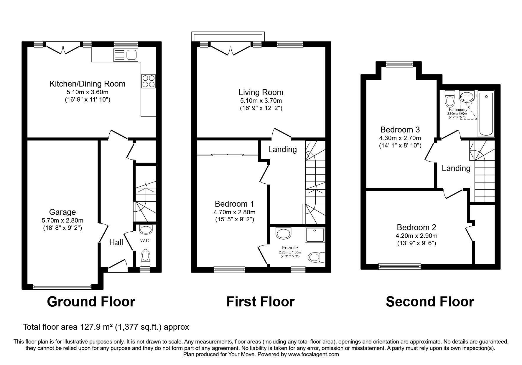 Floorplan of 3 bedroom End Terrace House for sale, St. Josephs Gardens, Carlisle, Cumbria, CA1