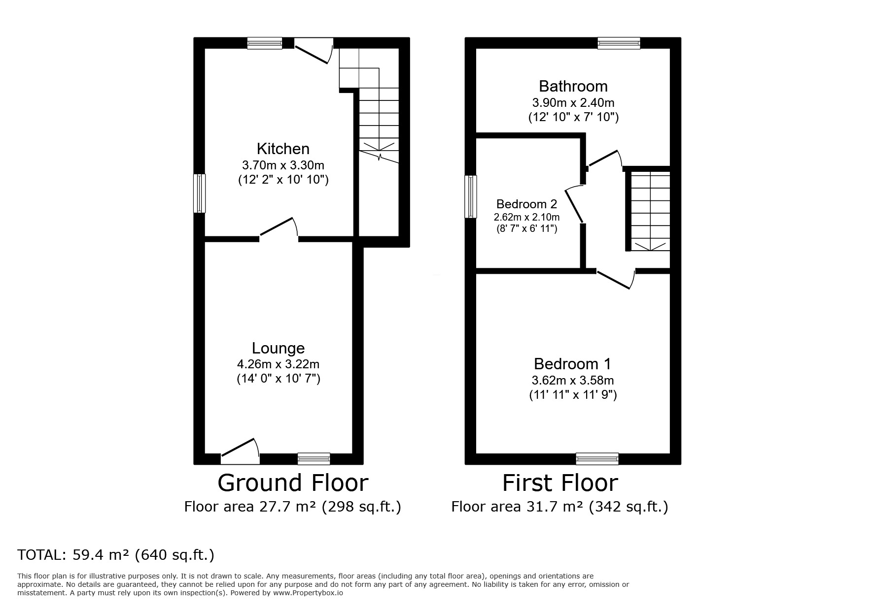 Floorplan of 2 bedroom End Terrace House to rent, Moatside, Brampton, Cumbria, CA8