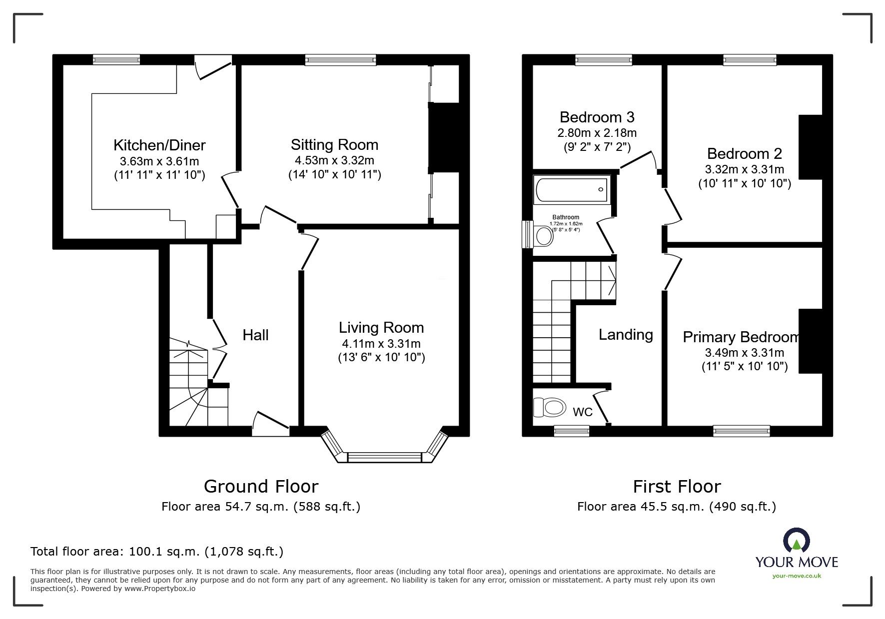 Floorplan of 3 bedroom Semi Detached House for sale, Brunton Crescent, Carlisle, Cumbria, CA1