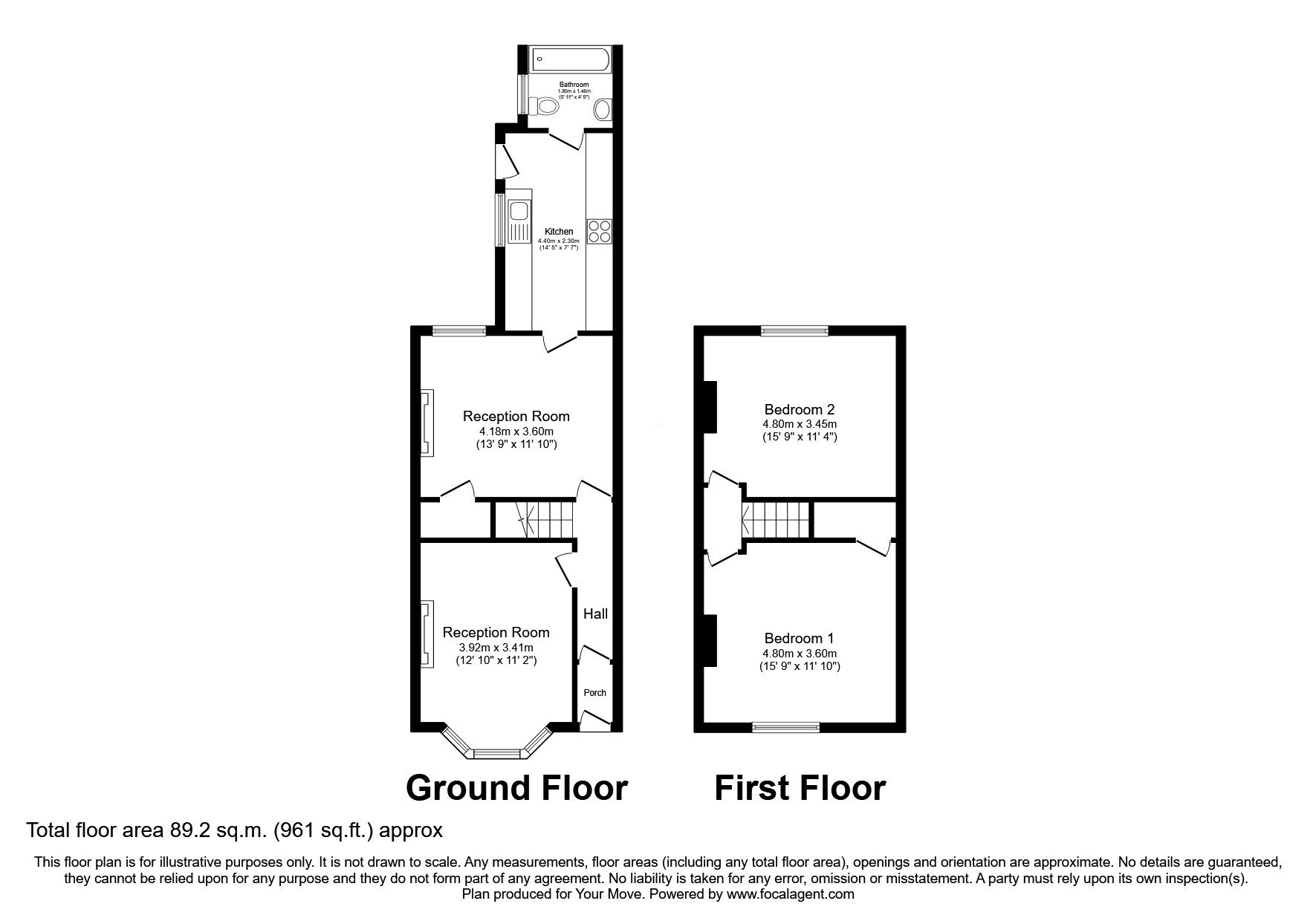 Floorplan of 2 bedroom Mid Terrace House for sale, Warwick Road, Carlisle, Cumbria, CA1