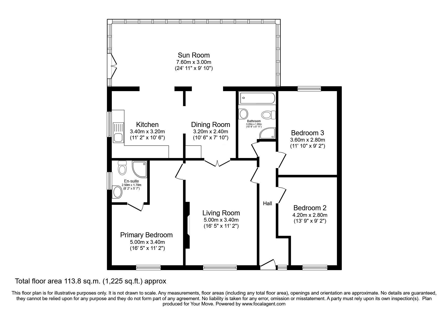 Floorplan of 3 bedroom Semi Detached Bungalow for sale, Forest Hill, Carlisle, Cumbria, CA1