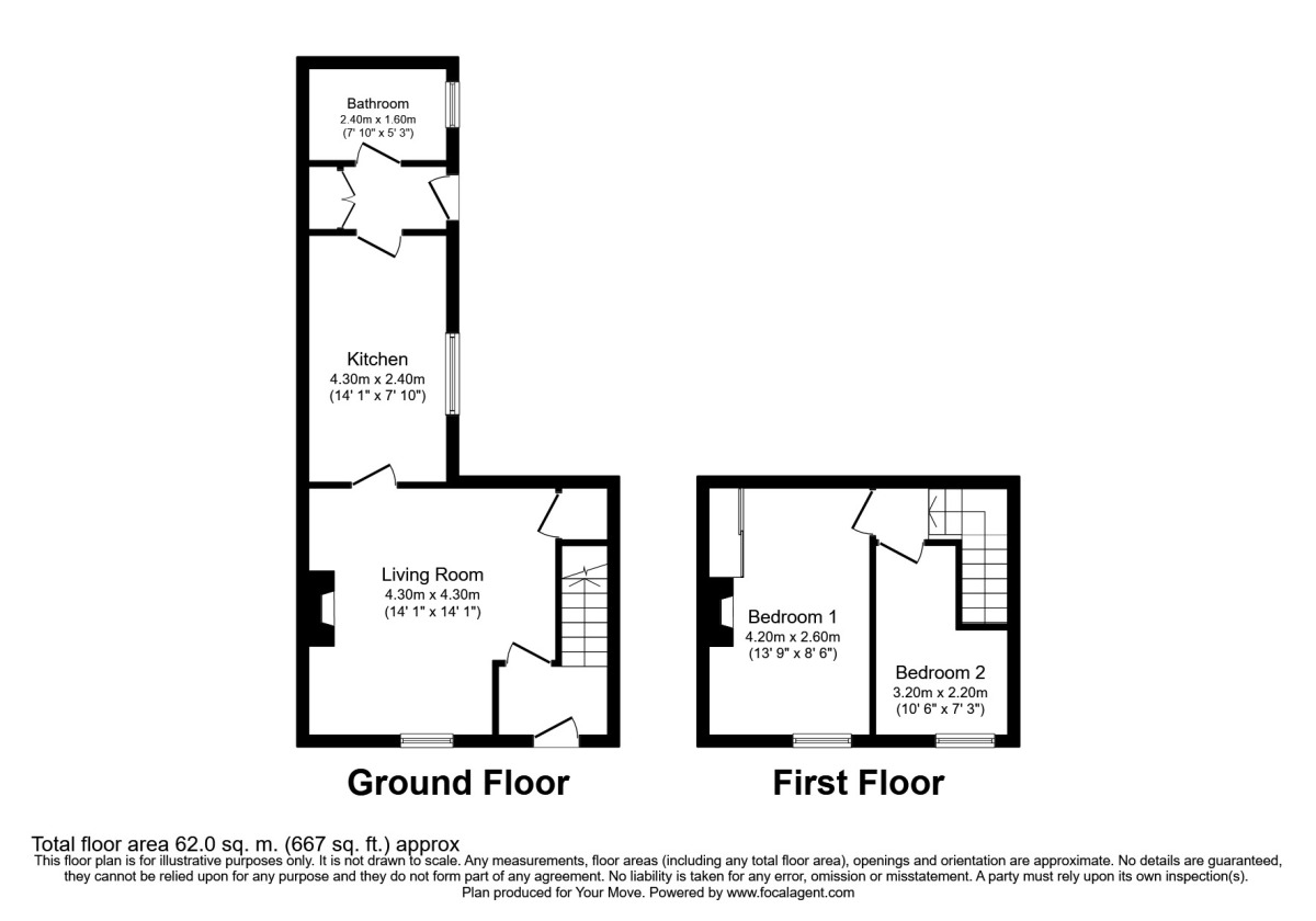 Floorplan of 2 bedroom Mid Terrace House for sale, North Street, Carlisle, Cumbria, CA2