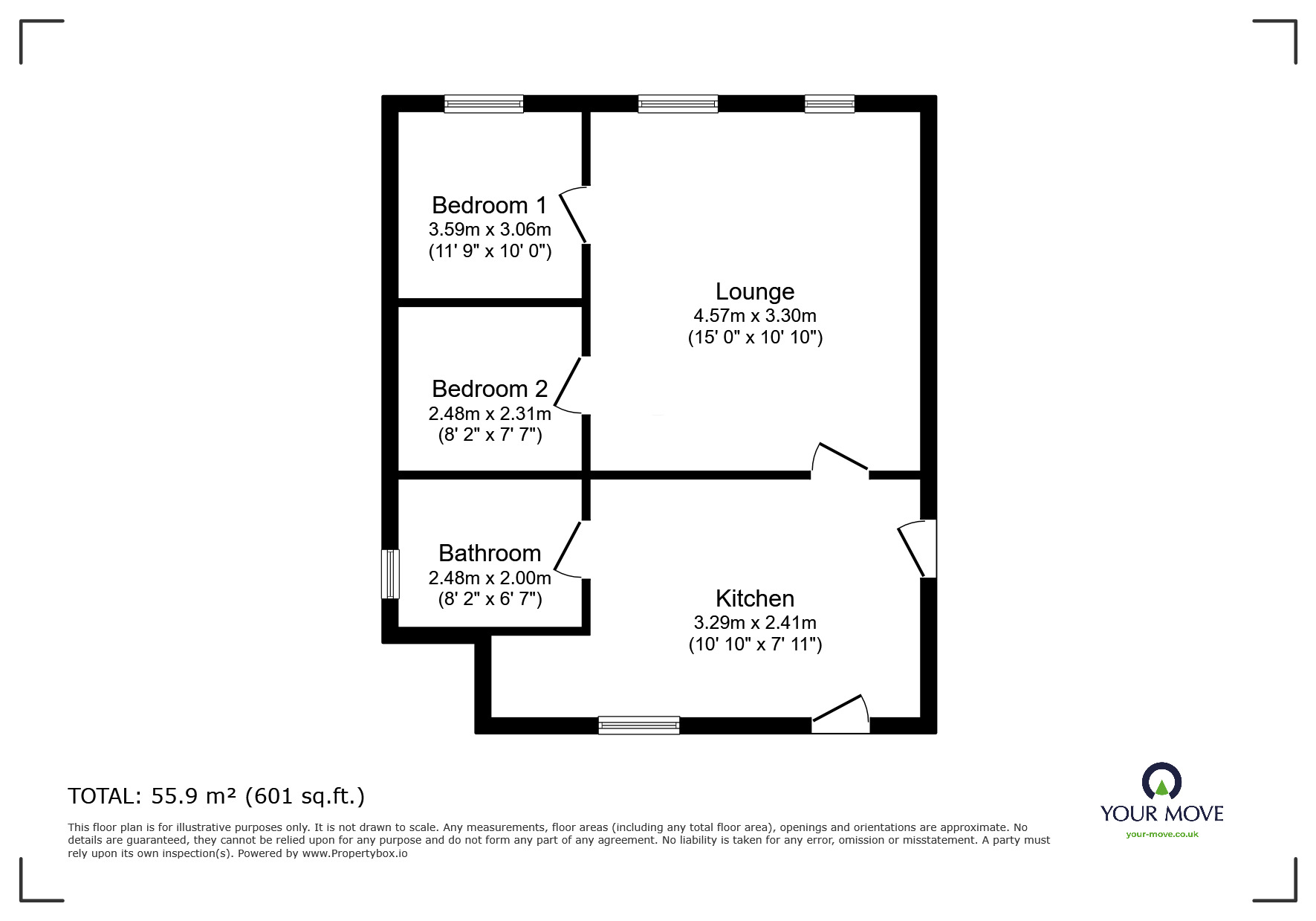 Floorplan of 2 bedroom  Property to rent, Kingstown Road, Carlisle, Cumbria, CA3