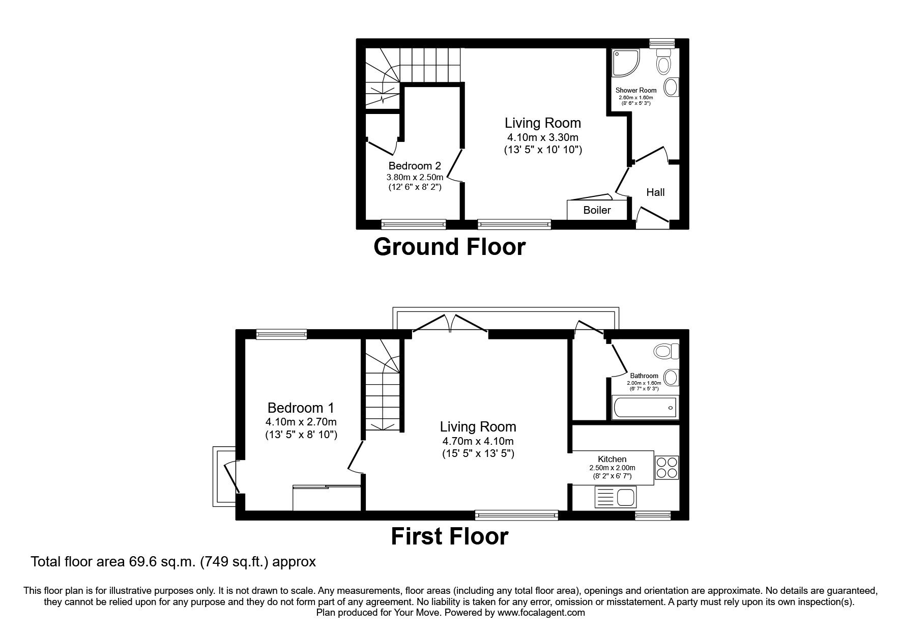 Floorplan of 2 bedroom End Terrace House for sale, Barrock Park, Southwaite, Cumbria, CA4