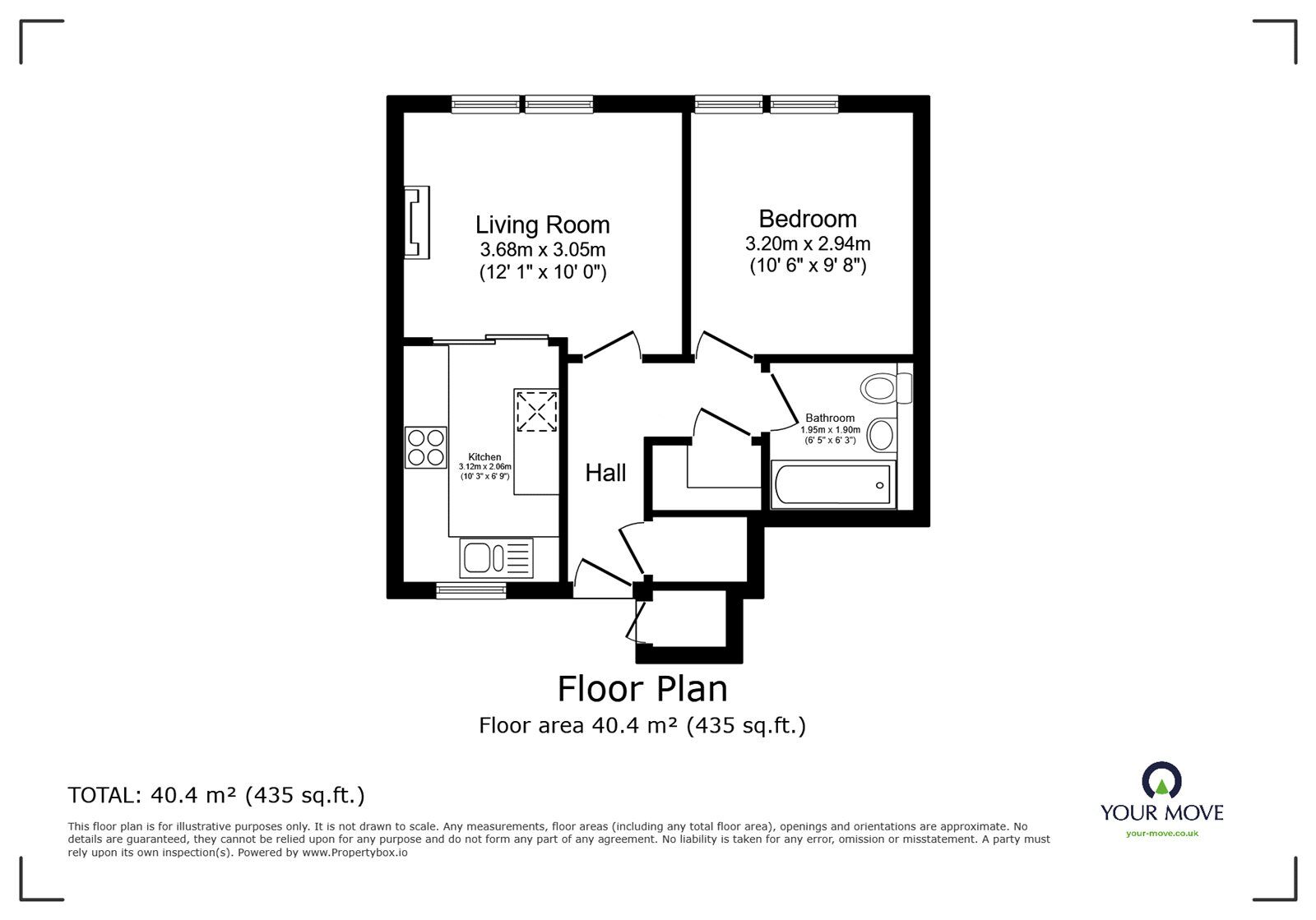 Floorplan of 1 bedroom  Flat for sale, Hodgsons Court, Scotch Street, Cumbria, CA3