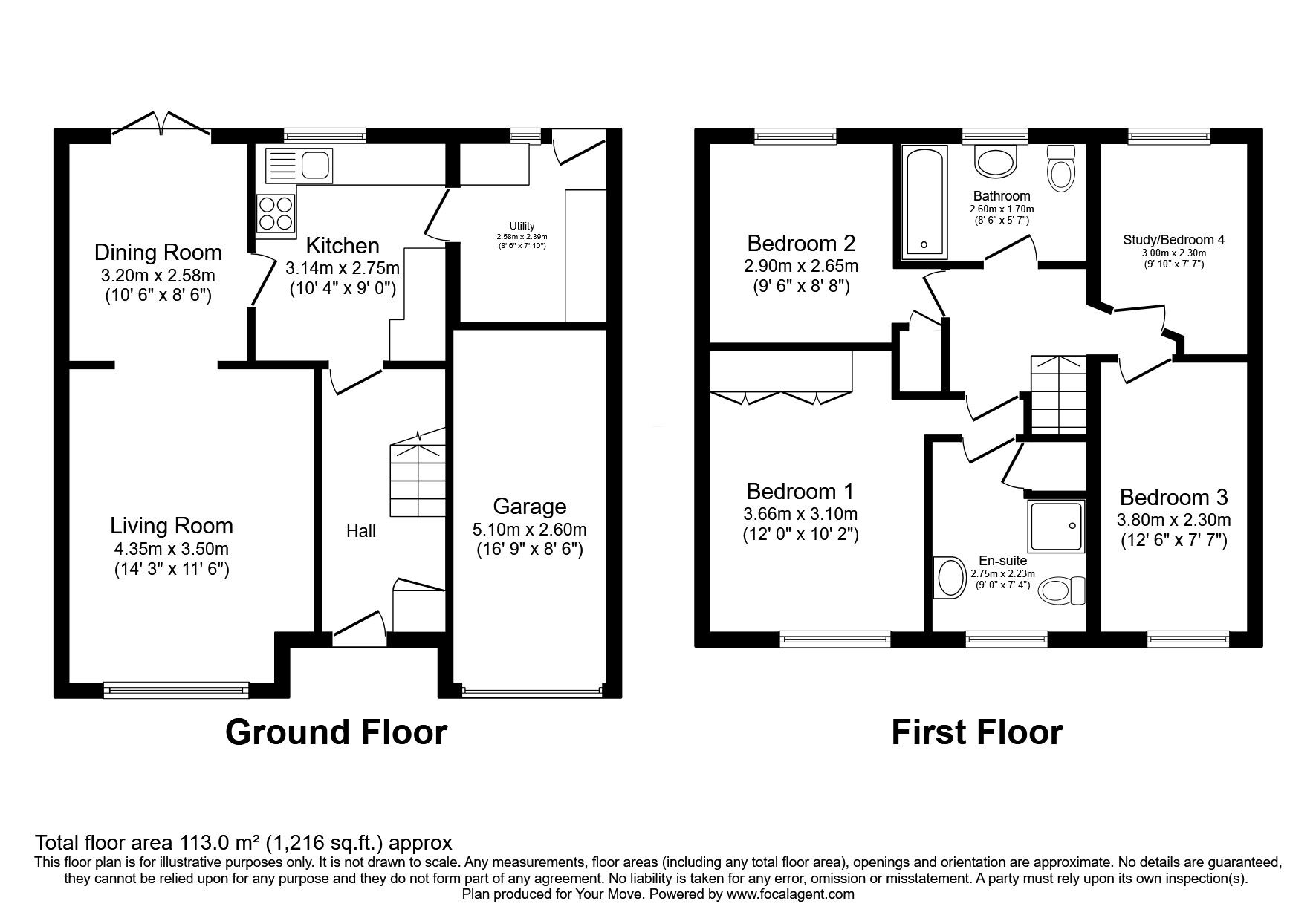 Floorplan of 4 bedroom Semi Detached House for sale, Chesterholm, Carlisle, Cumbria, CA2