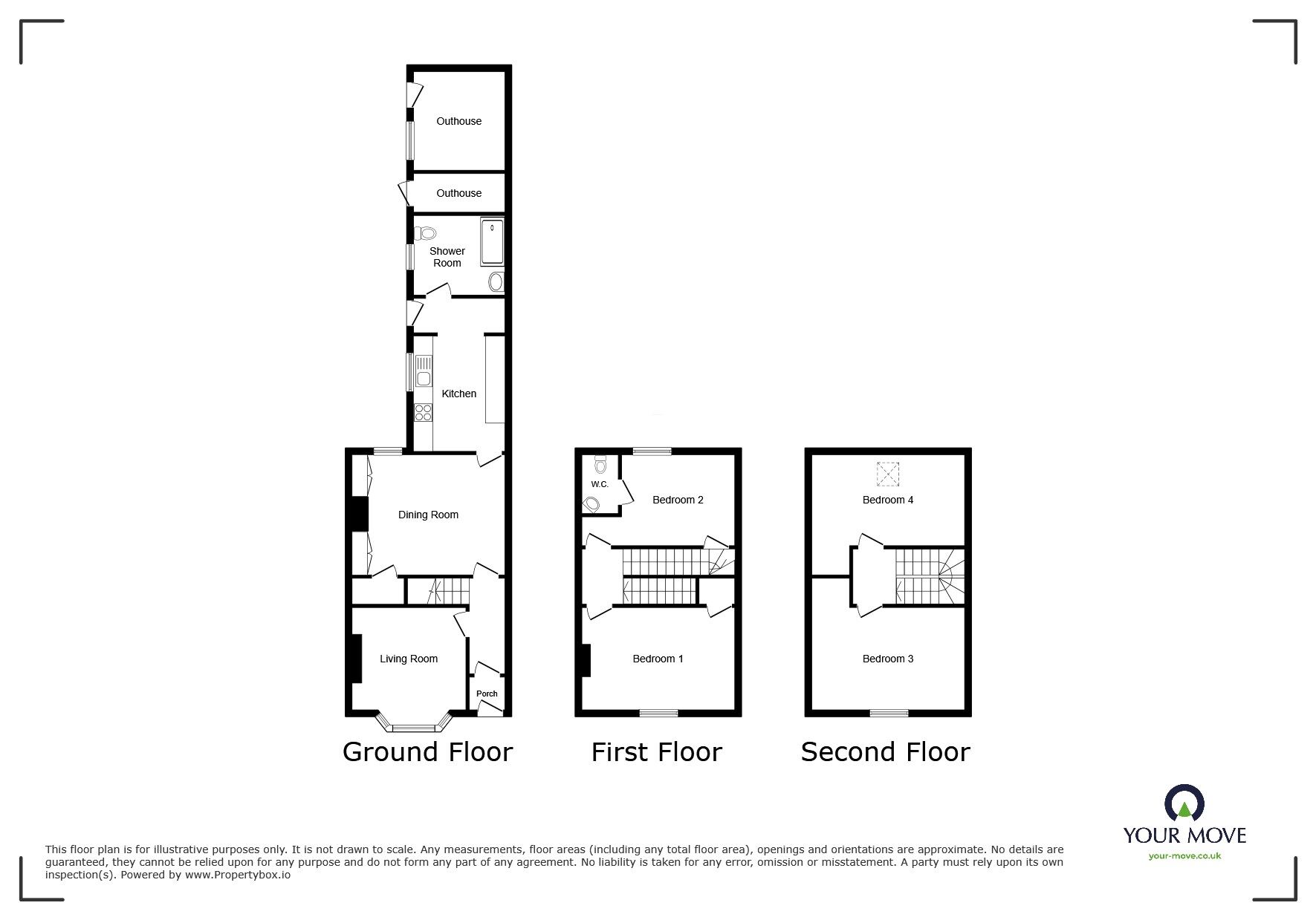 Floorplan of 4 bedroom End Terrace House for sale, Caldew Street, Silloth, Cumbria, CA7