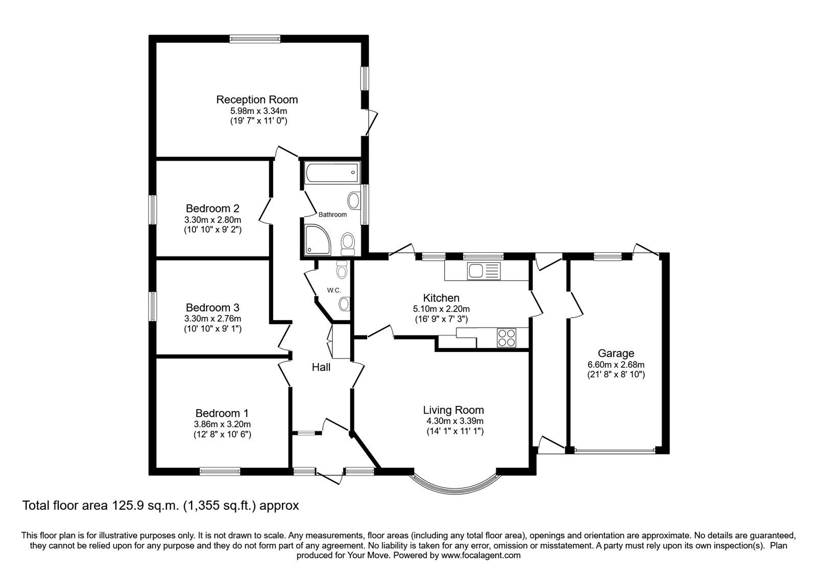 Floorplan of 3 bedroom Detached Bungalow for sale, Mallyclose Drive, Carlisle, Cumbria, CA1