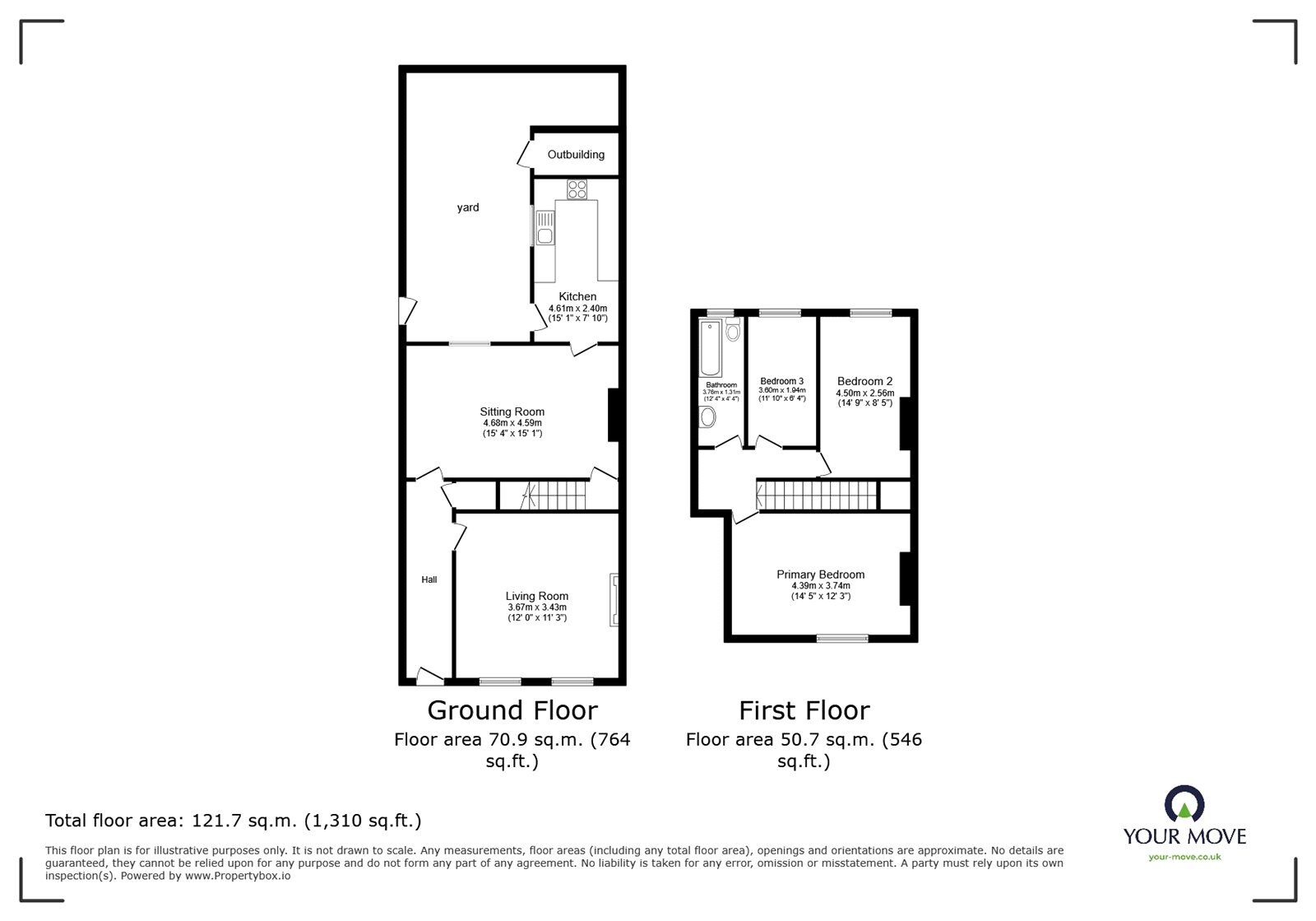 Floorplan of 3 bedroom Mid Terrace House for sale, Milbourne Street, Carlisle, Cumbria, CA2